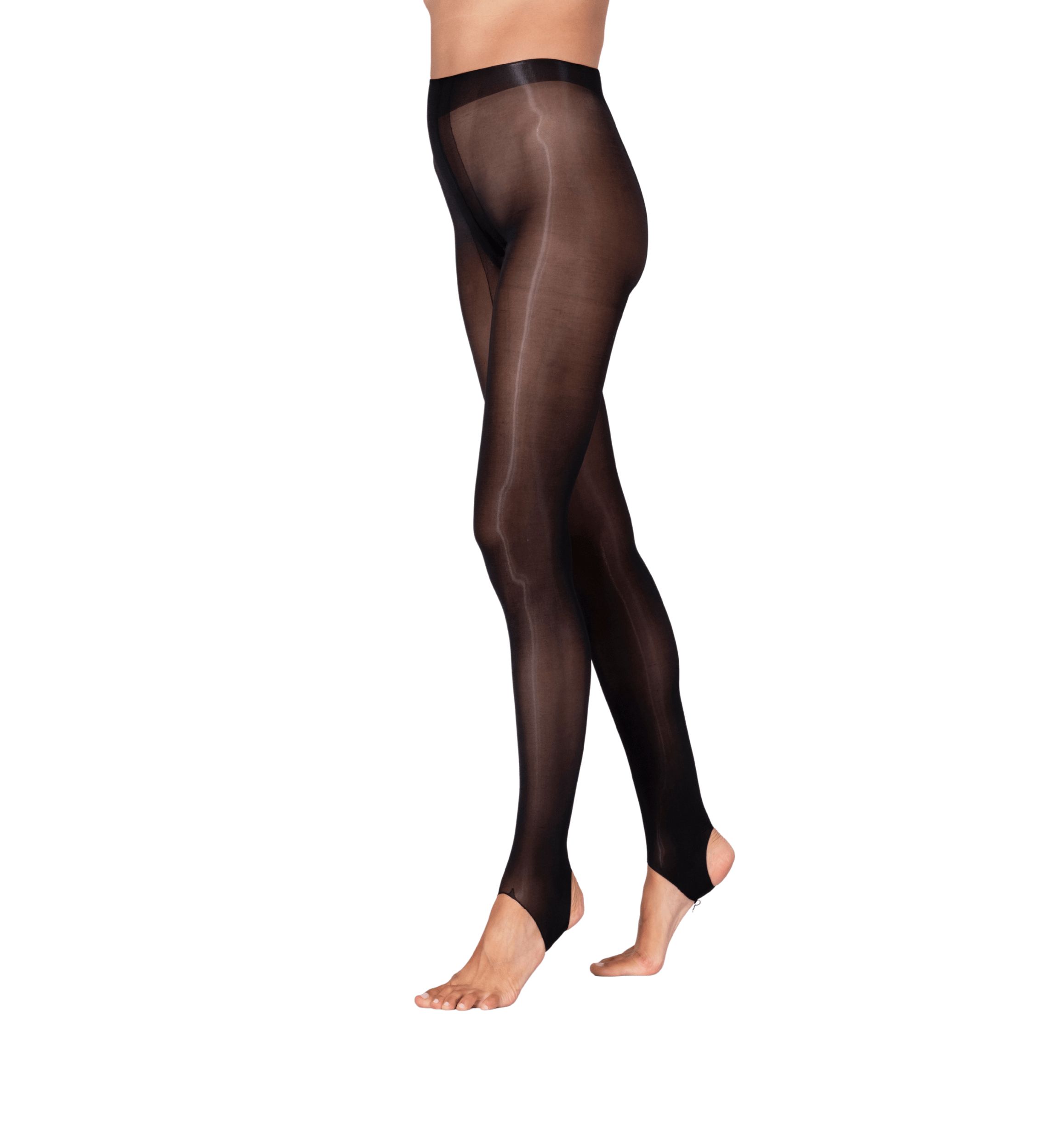 Lustrous Silky Shiny 40 Denier Stirrup Pantyhose Stockings Tights