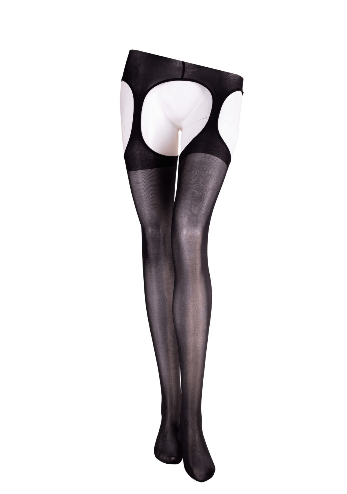 Lustrous Silky Shiny Sheer Suspender Crotchless Pantyhose Stockings Tights