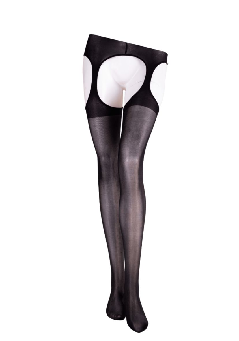 Lustrous Silky Shiny Sheer Suspender Crotchless Pantyhose Stockings Tights