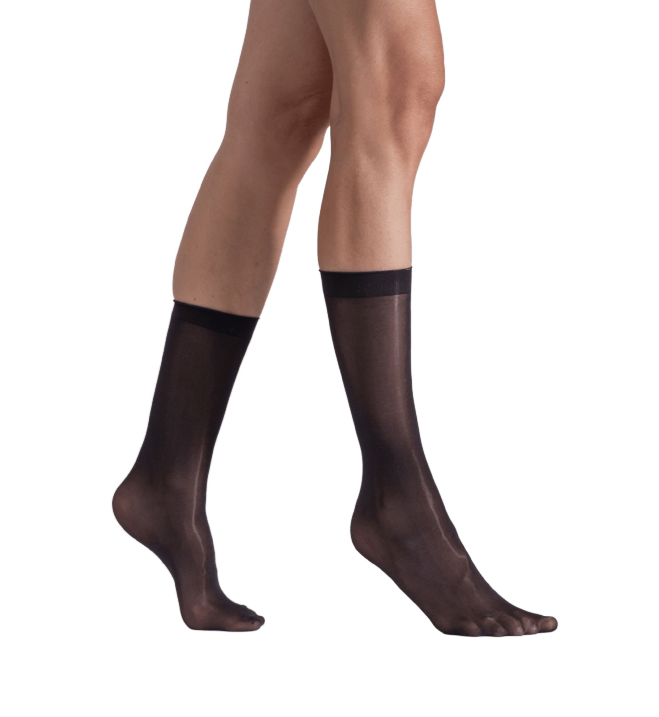 Set of Two Lustrous Silky Shiny Sheer Dress Stockings Socks