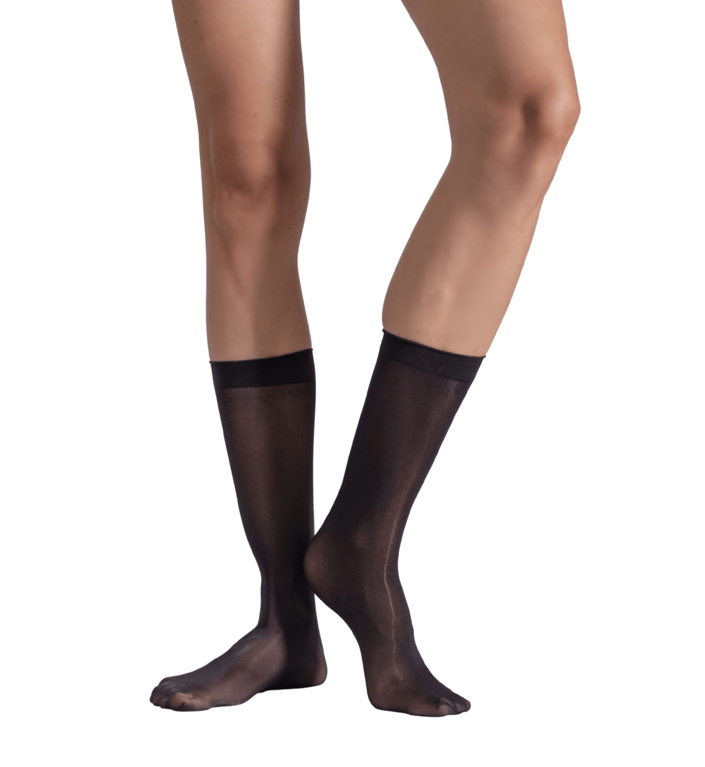 Set of Two Lustrous Silky Shiny Sheer Dress Stockings Socks