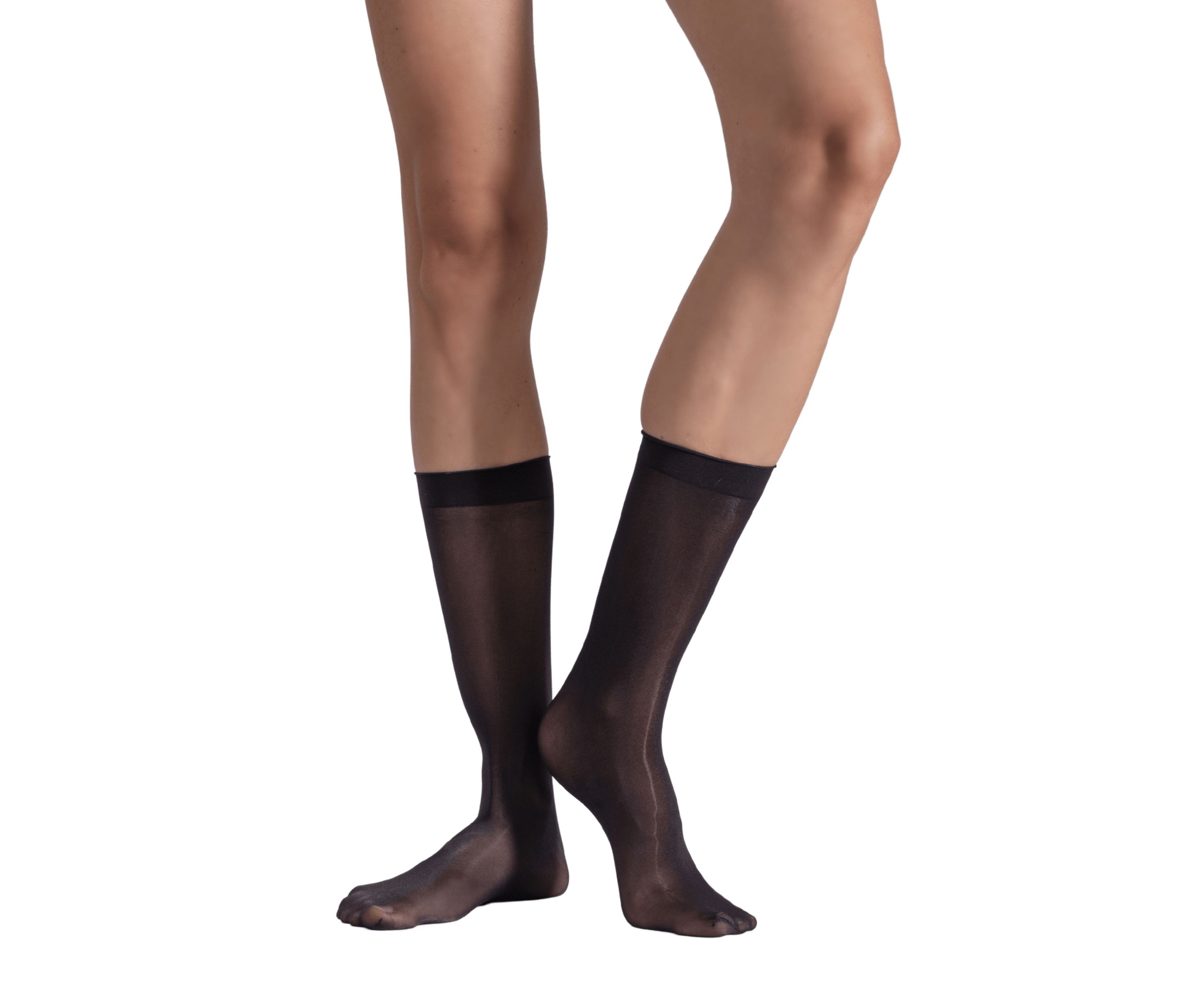 Set of Two Lustrous Silky Shiny Sheer Dress Stockings Socks