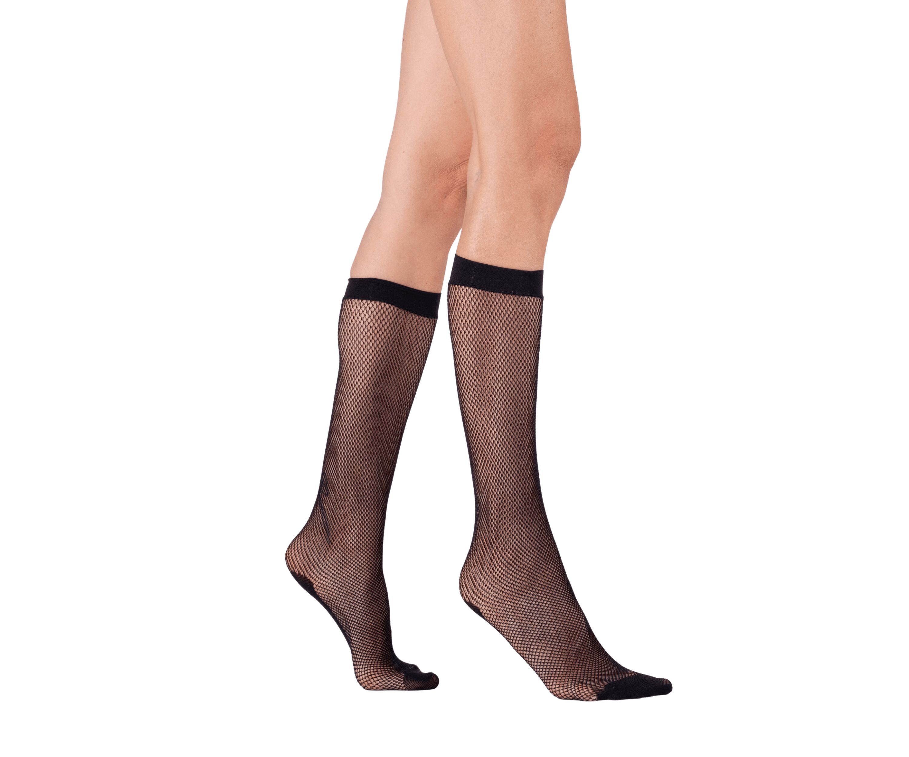 Two Fishnet Knee-high Socks
