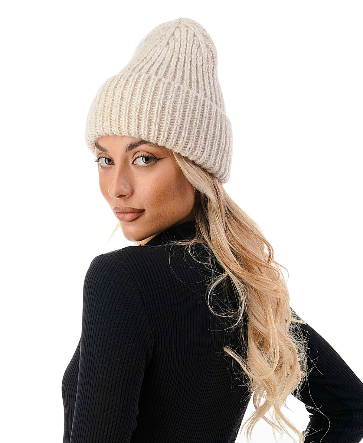 Lurex Infused Cuff Beanie