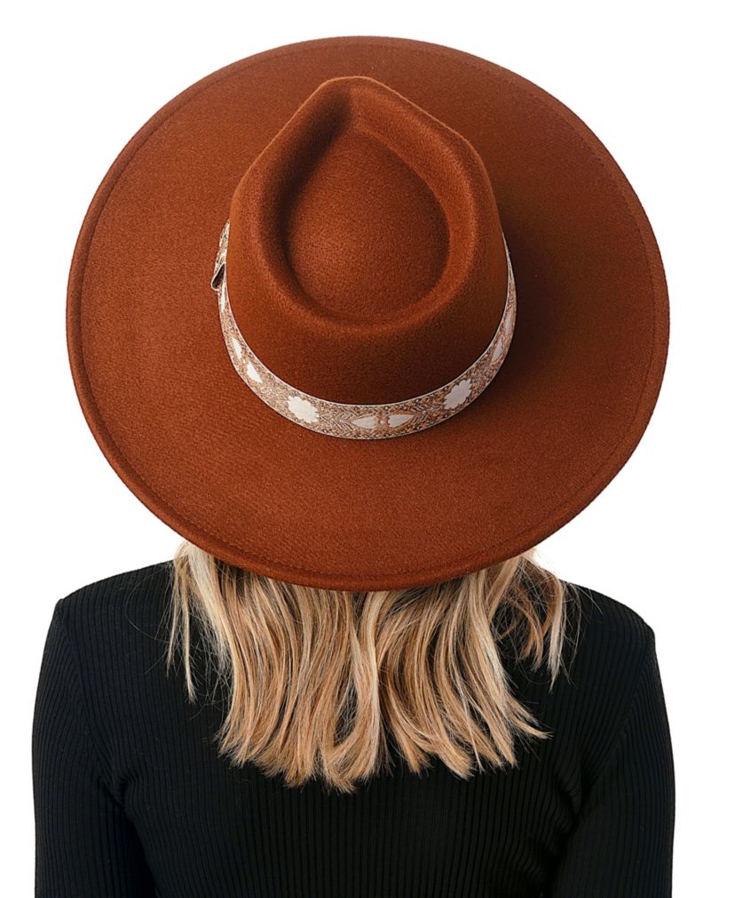 Wool Blend Felt Hat with Floral Print Band