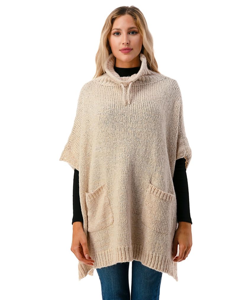 Mock Turtleneck Poncho