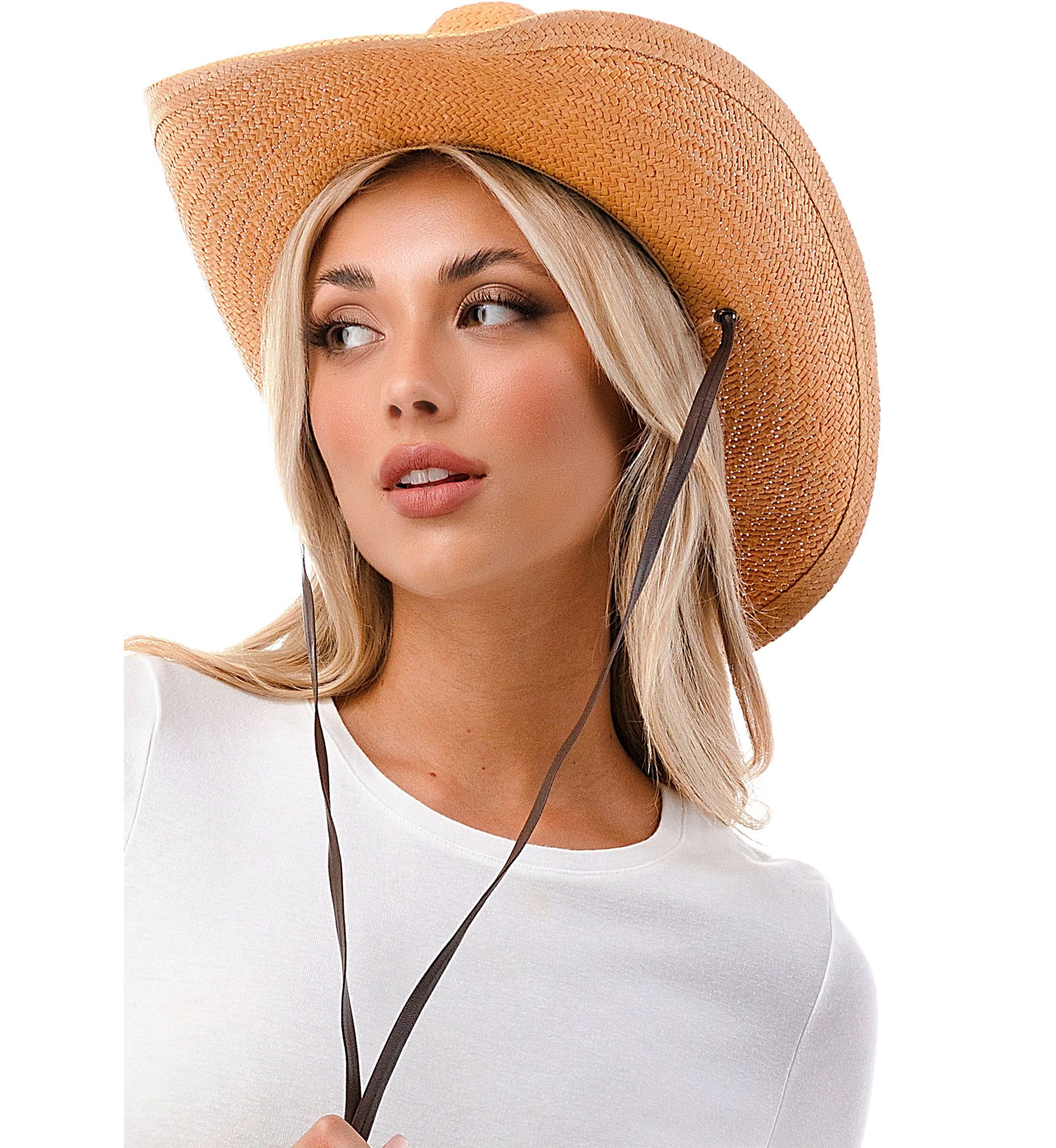 Cowboy Hat with Vegan Leather Trim