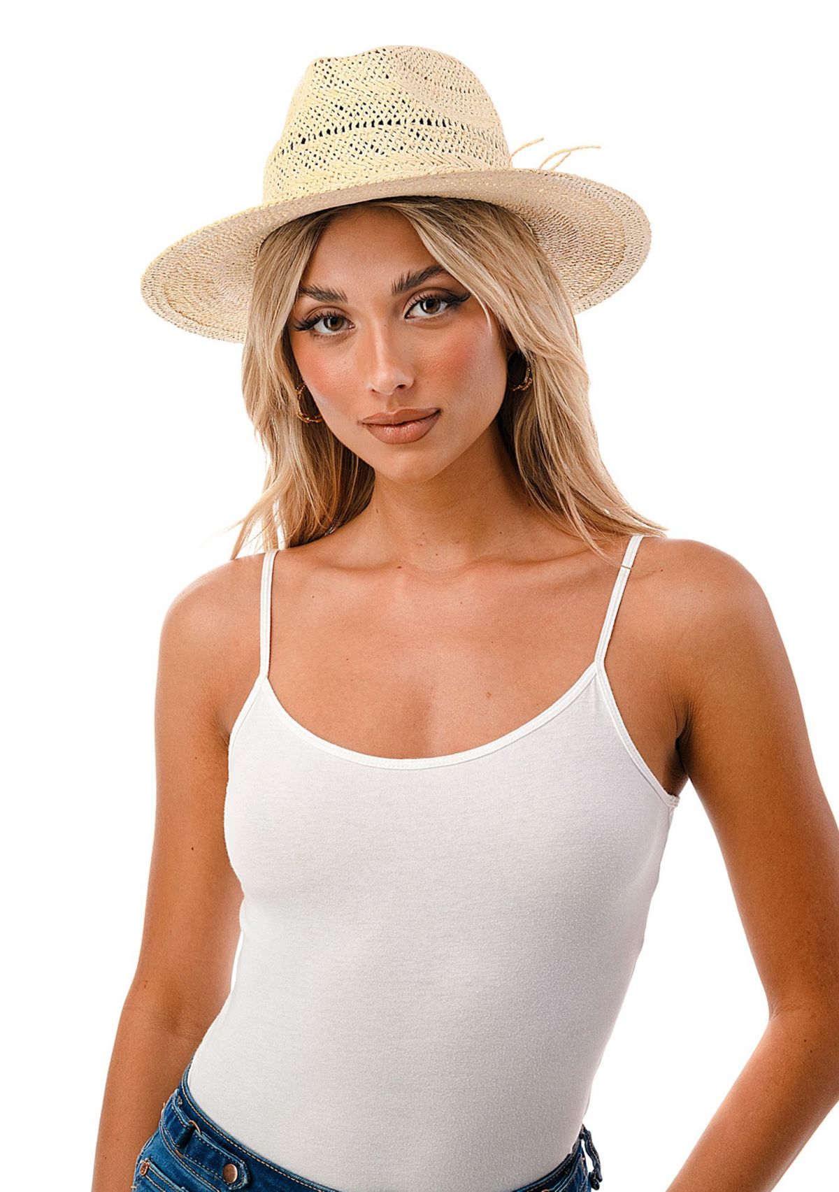 Braided Trim Straw Hat