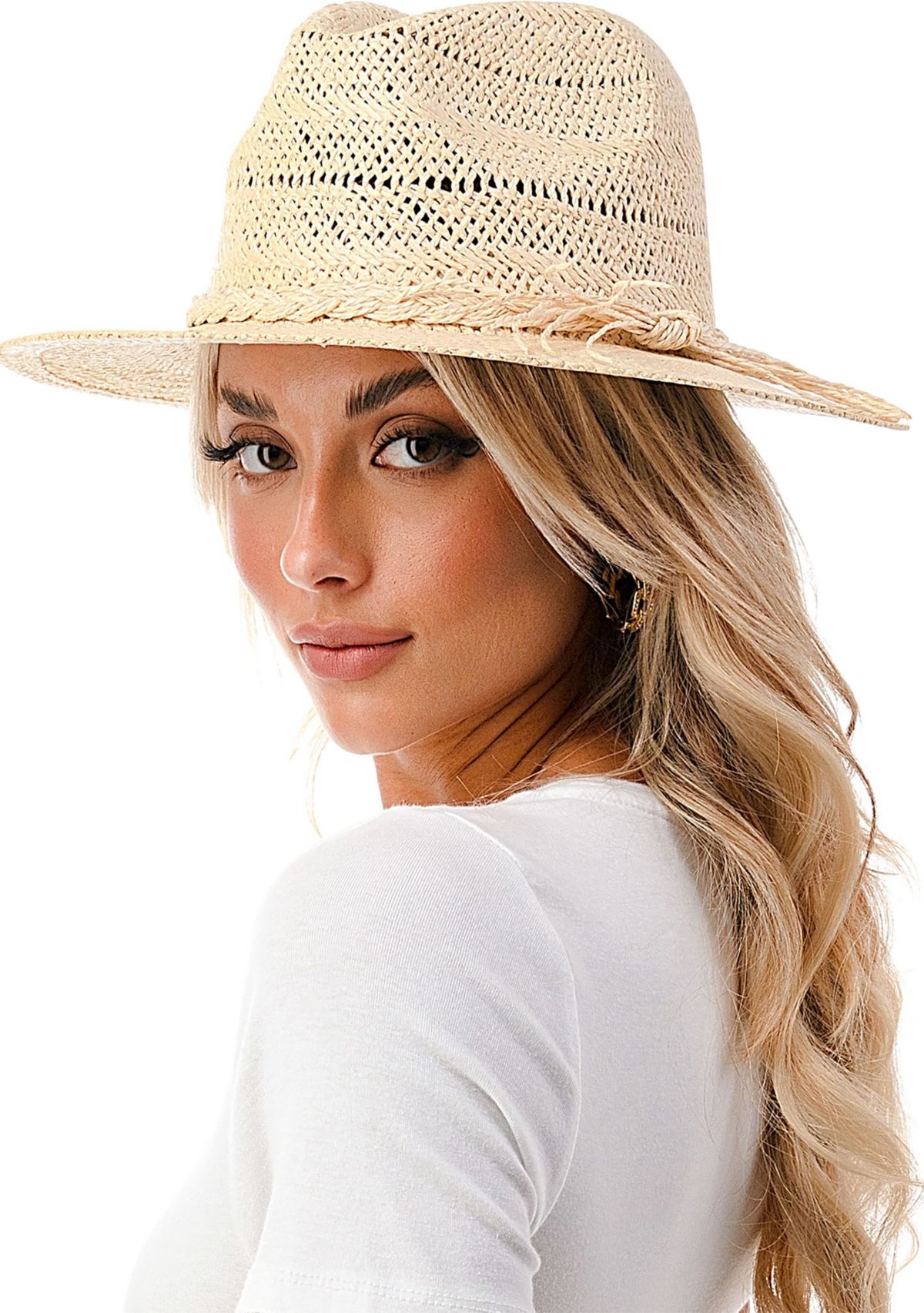 Braided Trim Straw Hat