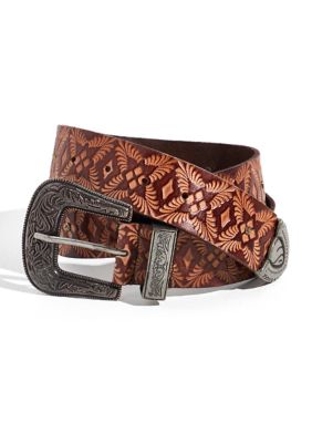 Free People Rockaway Studded Leather Belt - Orange S/M, Women's