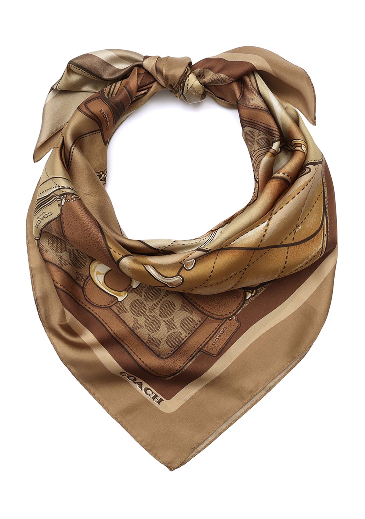 Stacked Tabby Printed Silk Square Scarf 