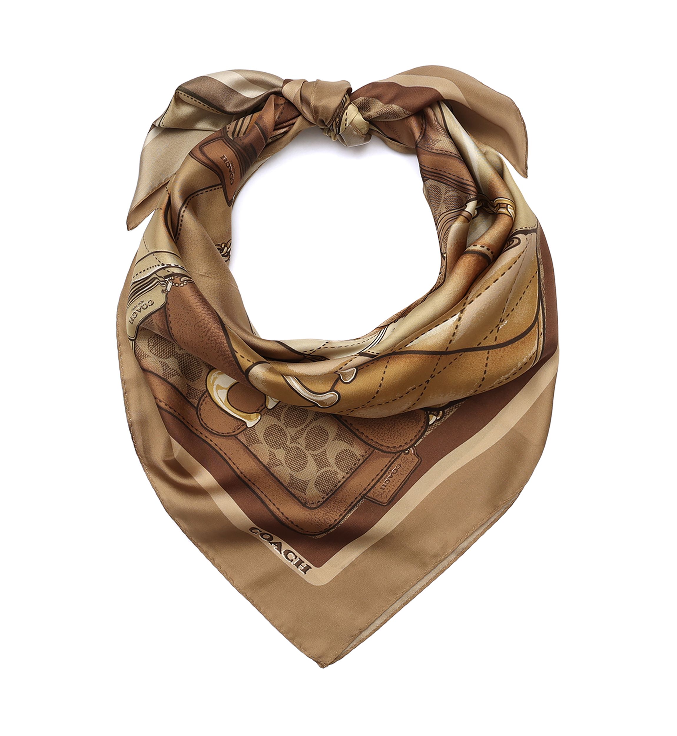 Stacked Tabby Printed Silk Square Scarf 