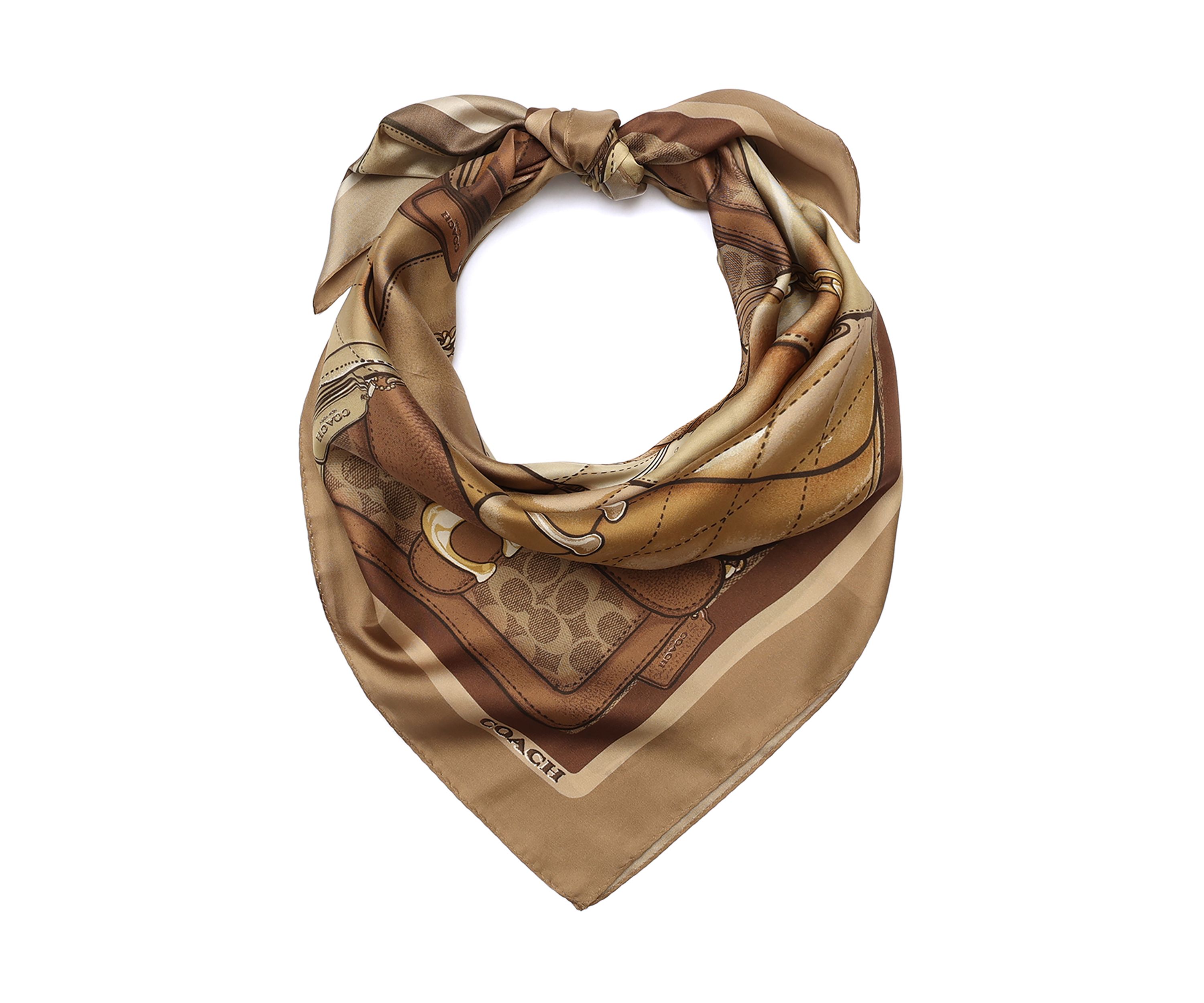 Stacked Tabby Printed Silk Square Scarf 