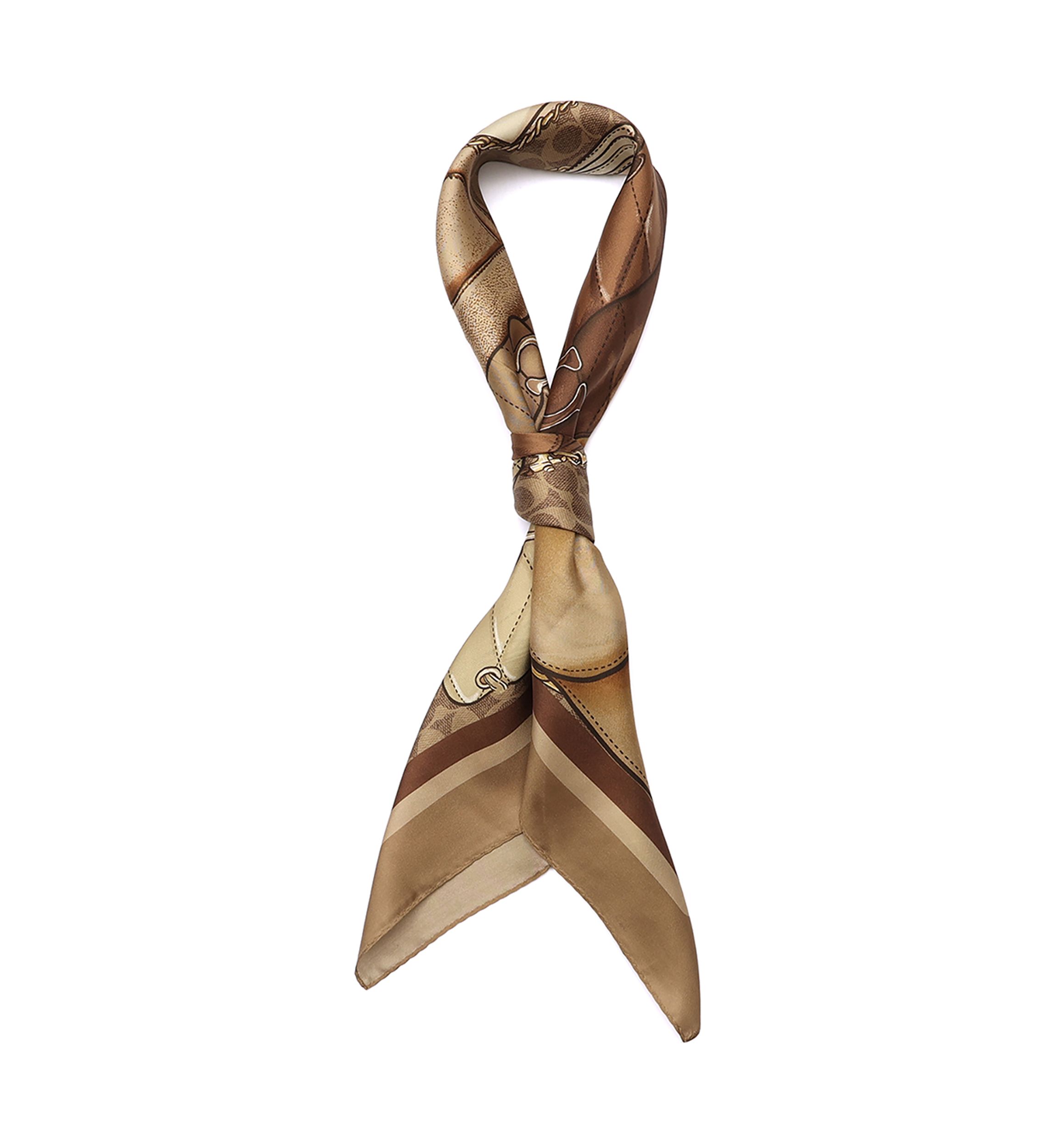 Stacked Tabby Printed Silk Square Scarf 