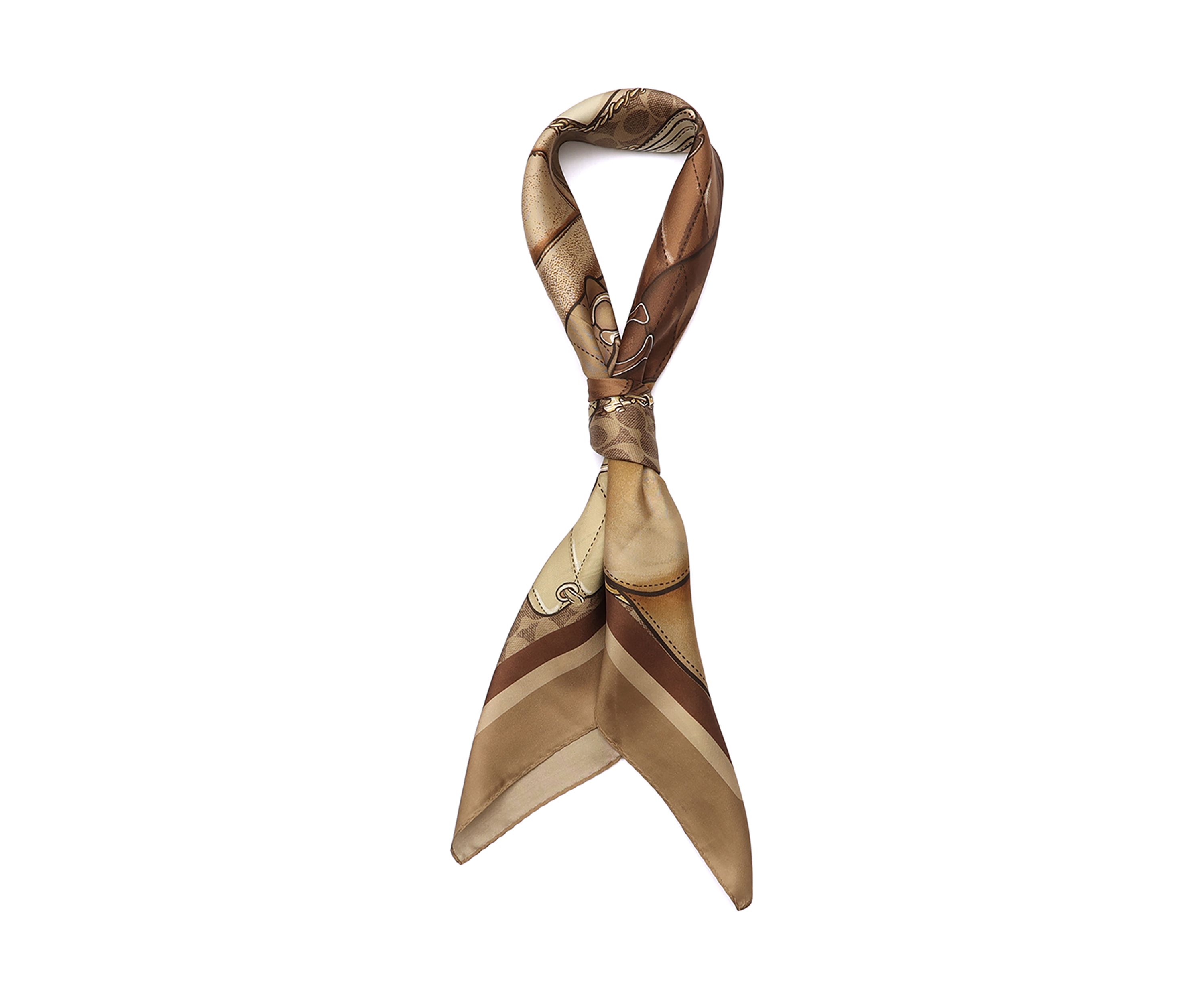 Stacked Tabby Printed Silk Square Scarf 