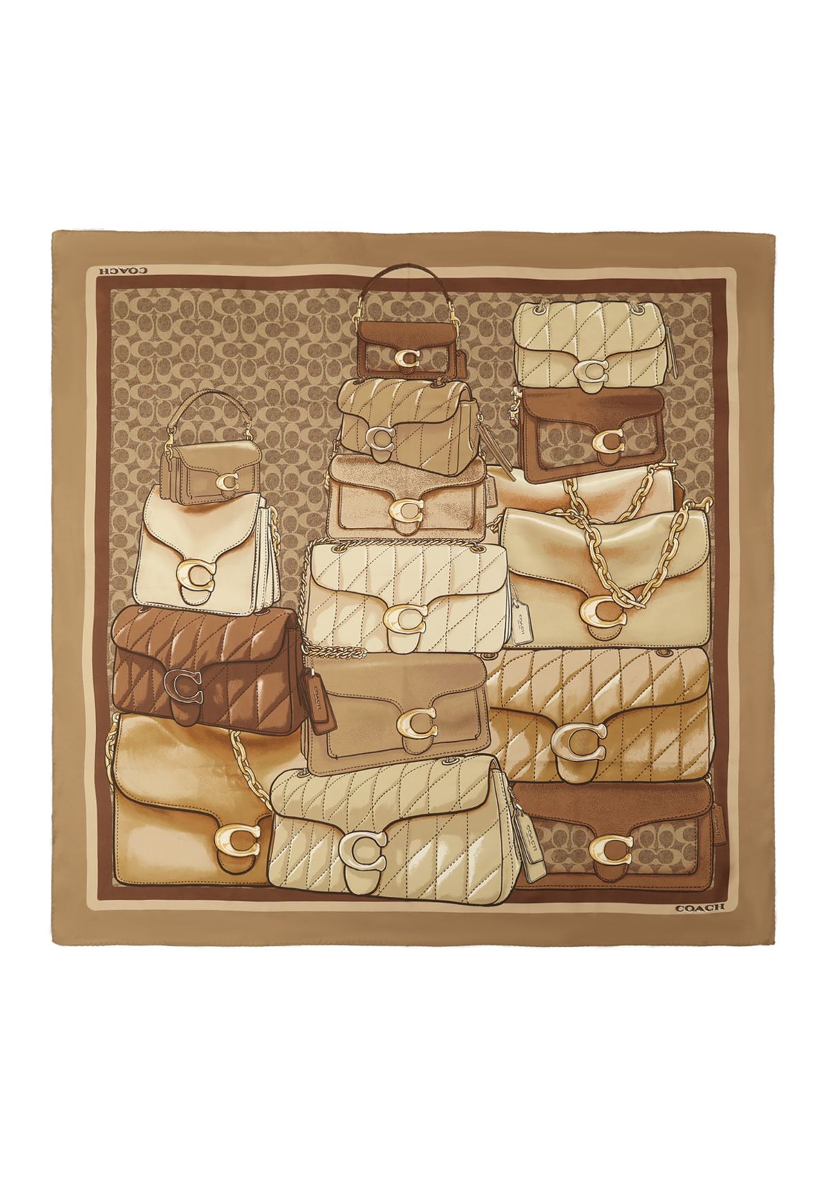 Stacked Tabby Printed Silk Square Scarf 