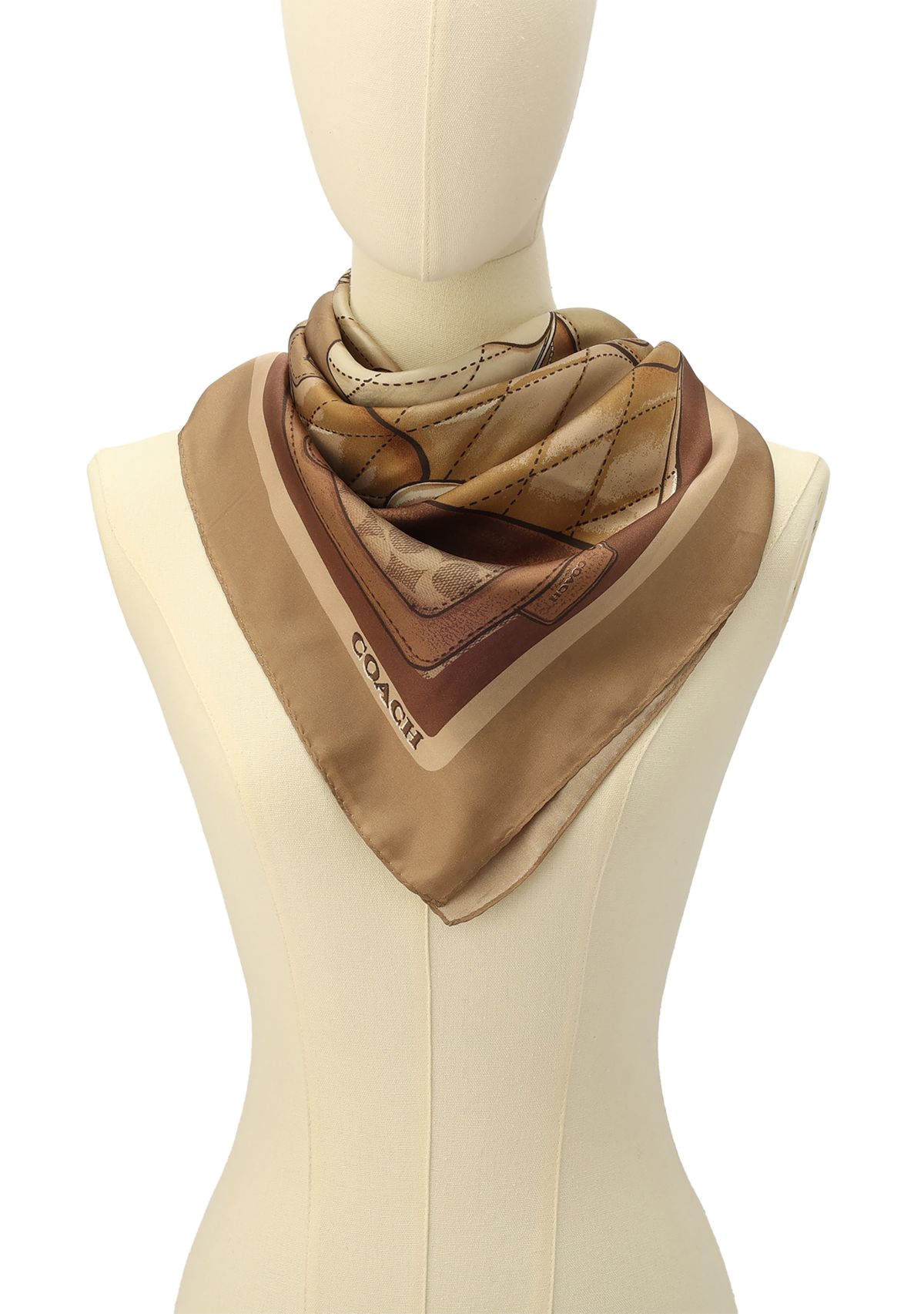 Stacked Tabby Printed Silk Square Scarf 