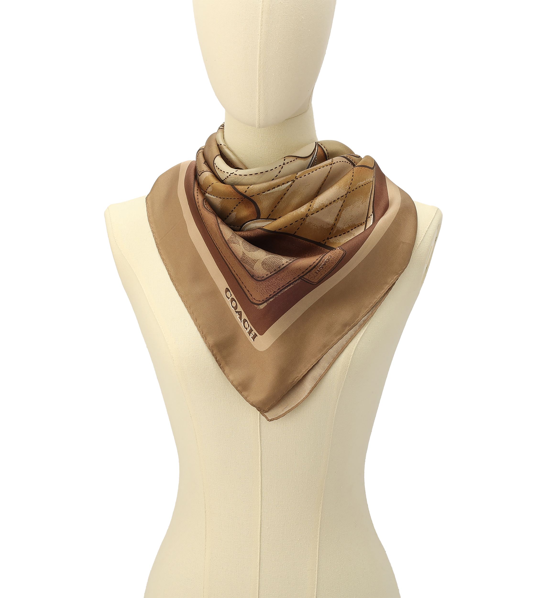 Stacked Tabby Printed Silk Square Scarf 