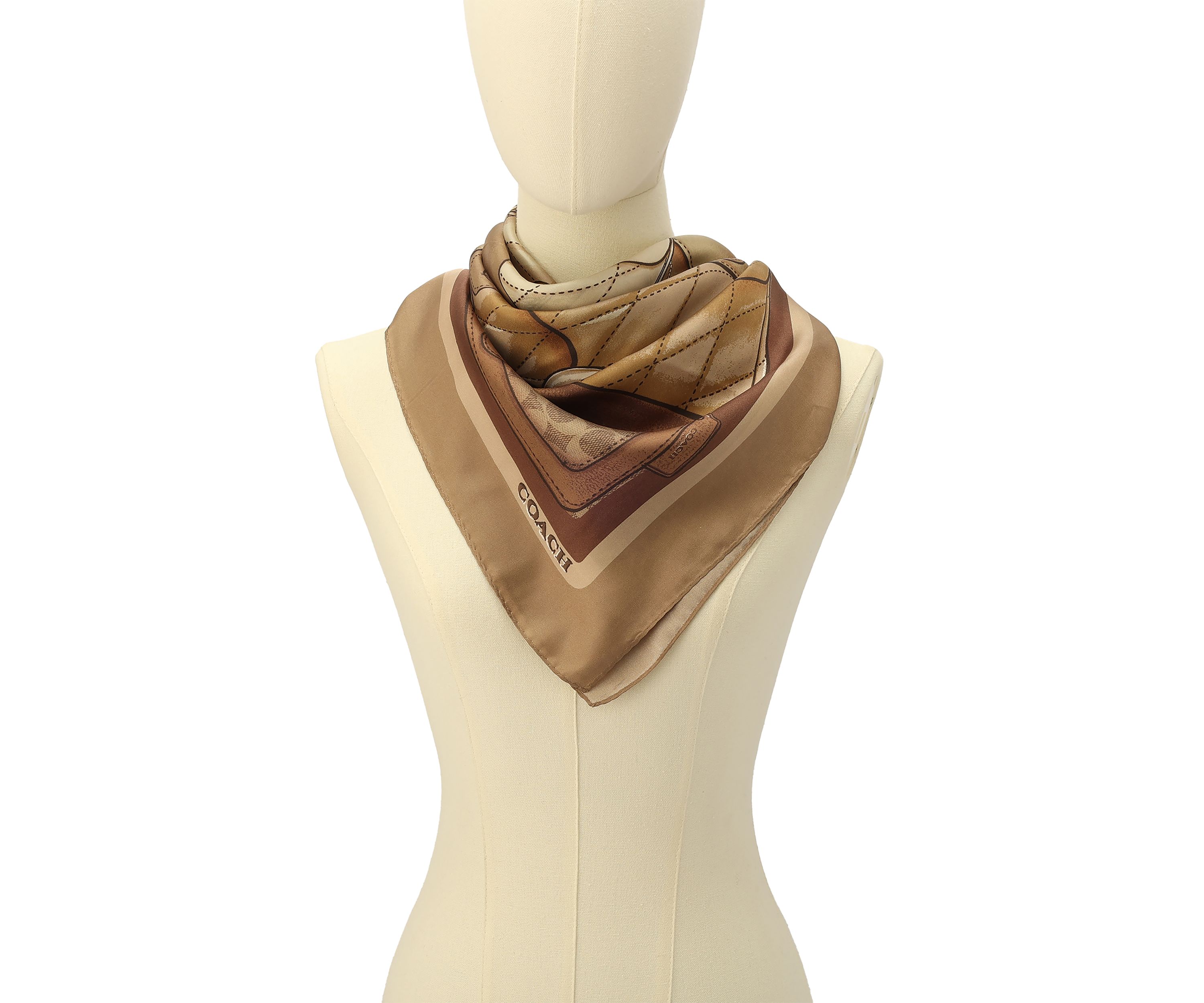 Stacked Tabby Printed Silk Square Scarf 