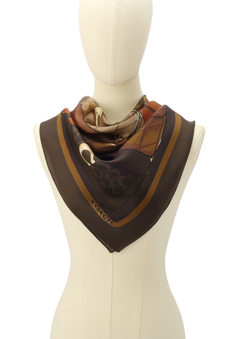 STACKED TABBY PRINTED SILK SQUARE