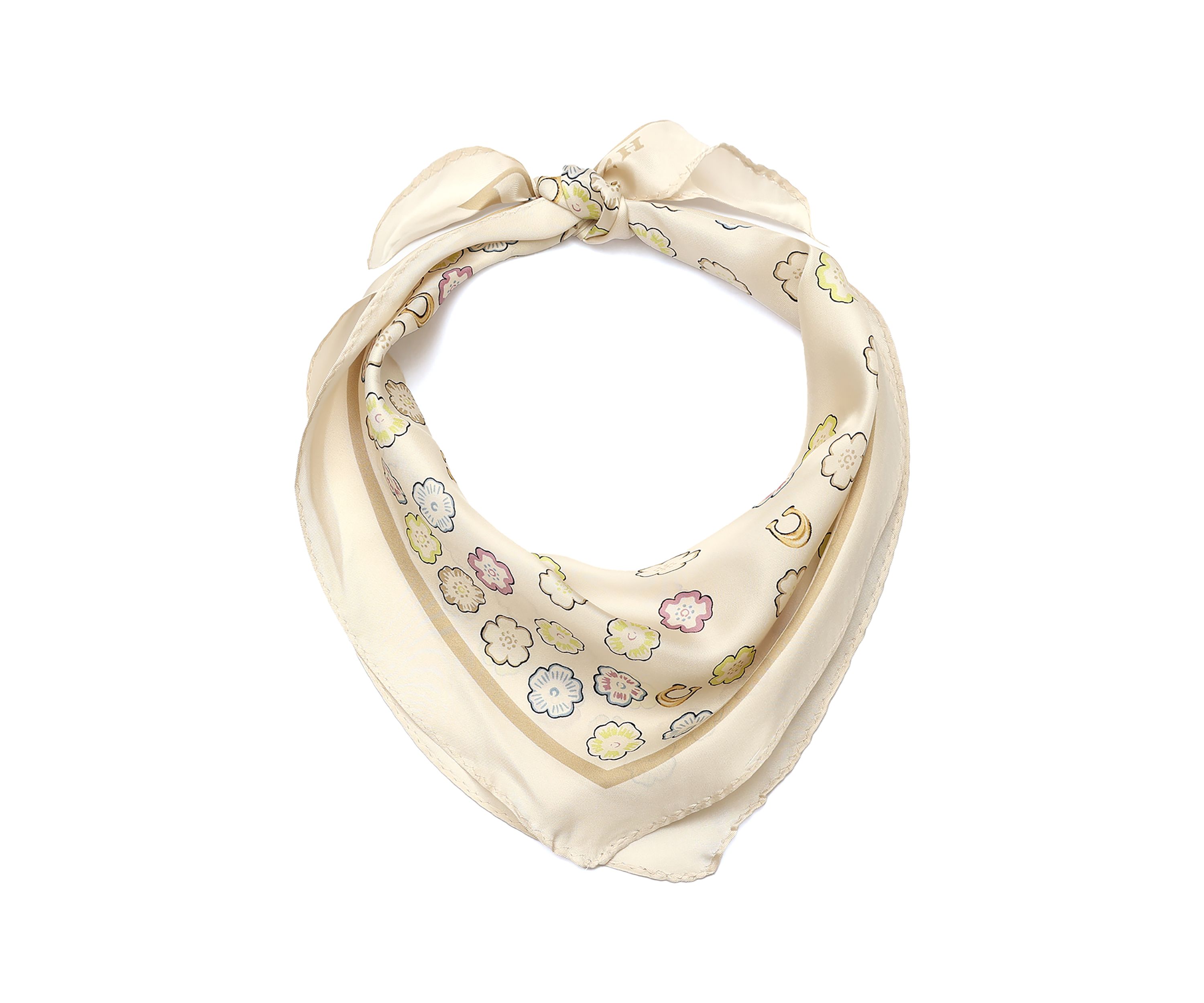 Tea Rose Printed Silk Diamond Scarf