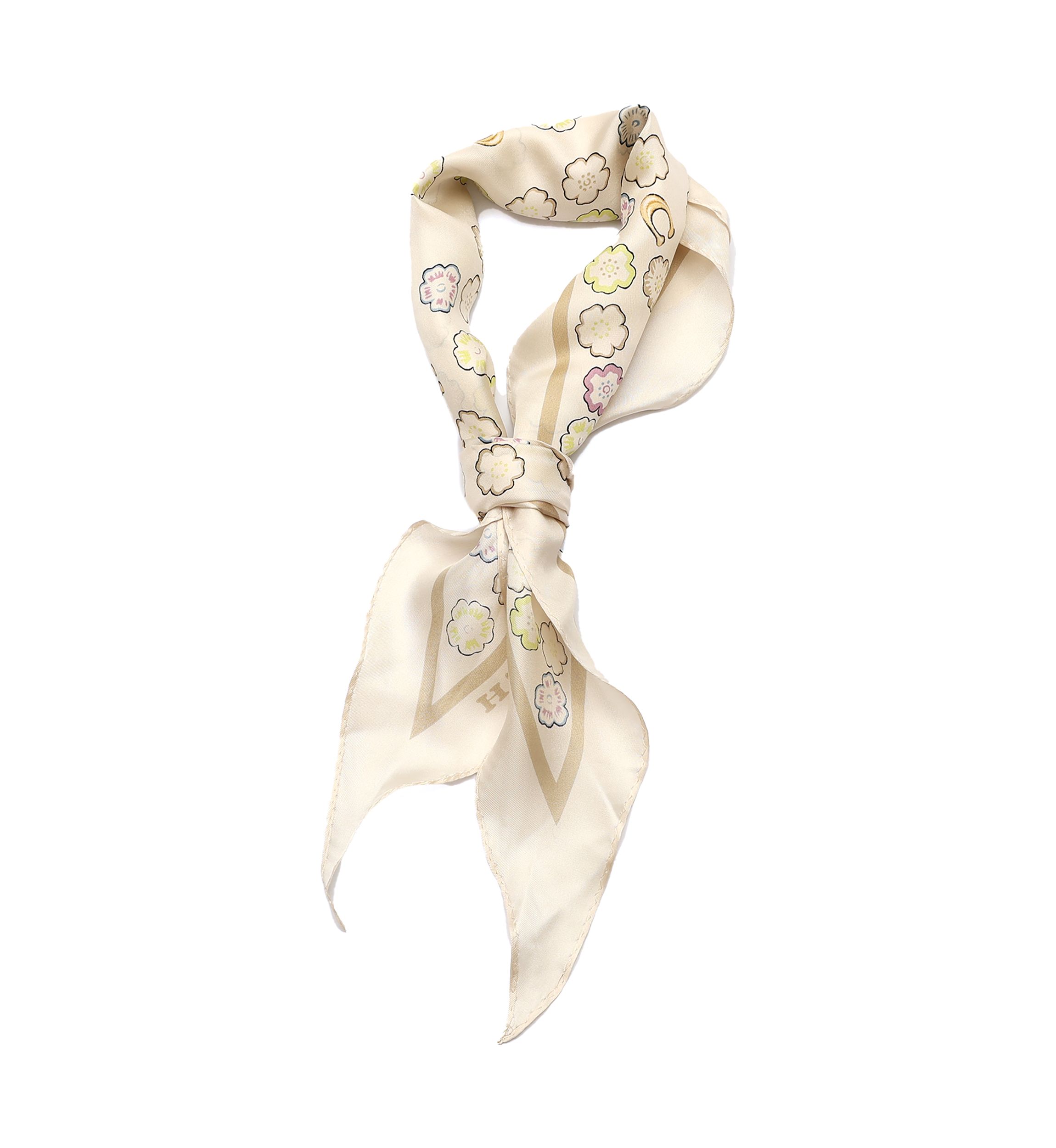 Tea Rose Printed Silk Diamond Scarf