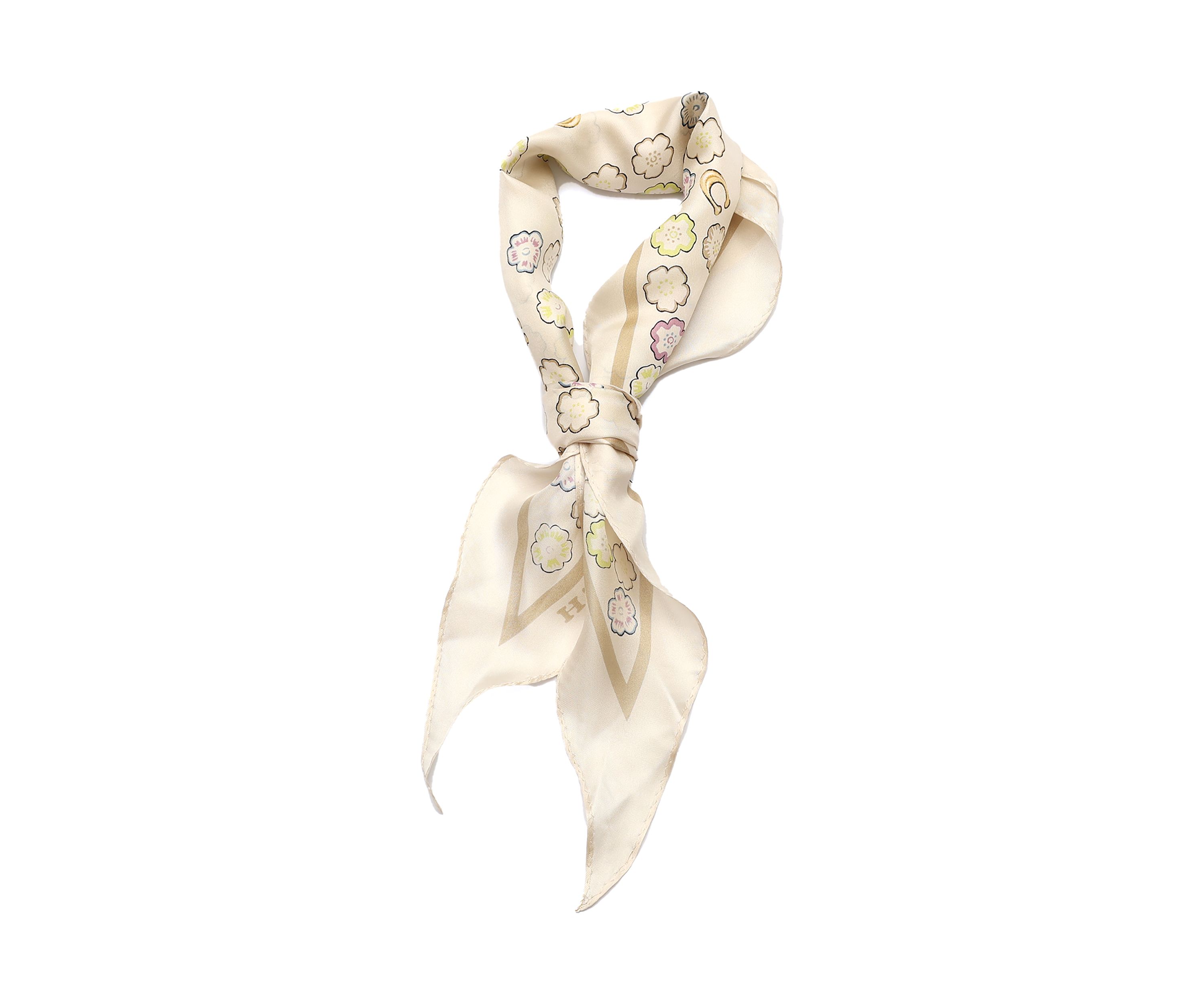 Tea Rose Printed Silk Diamond Scarf