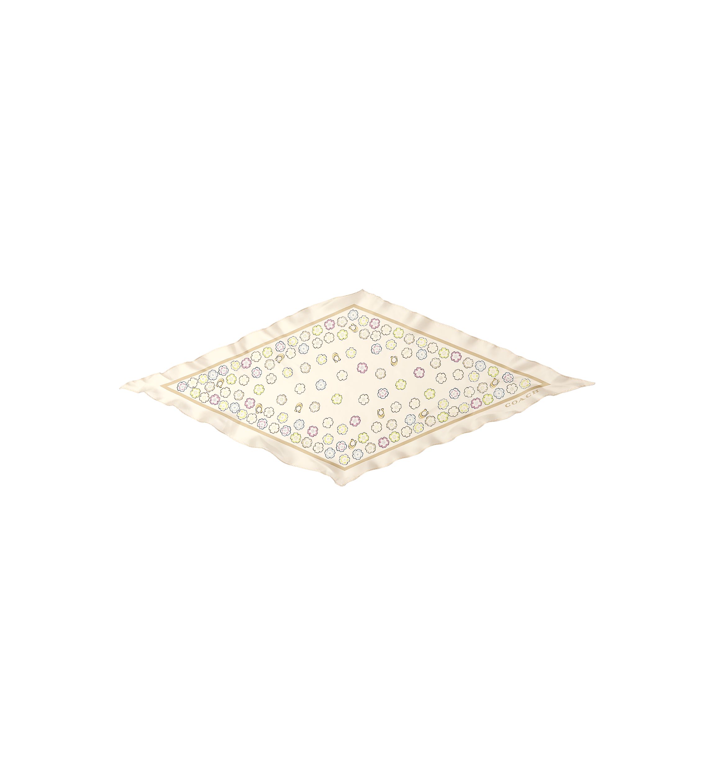 Tea Rose Printed Silk Diamond Scarf