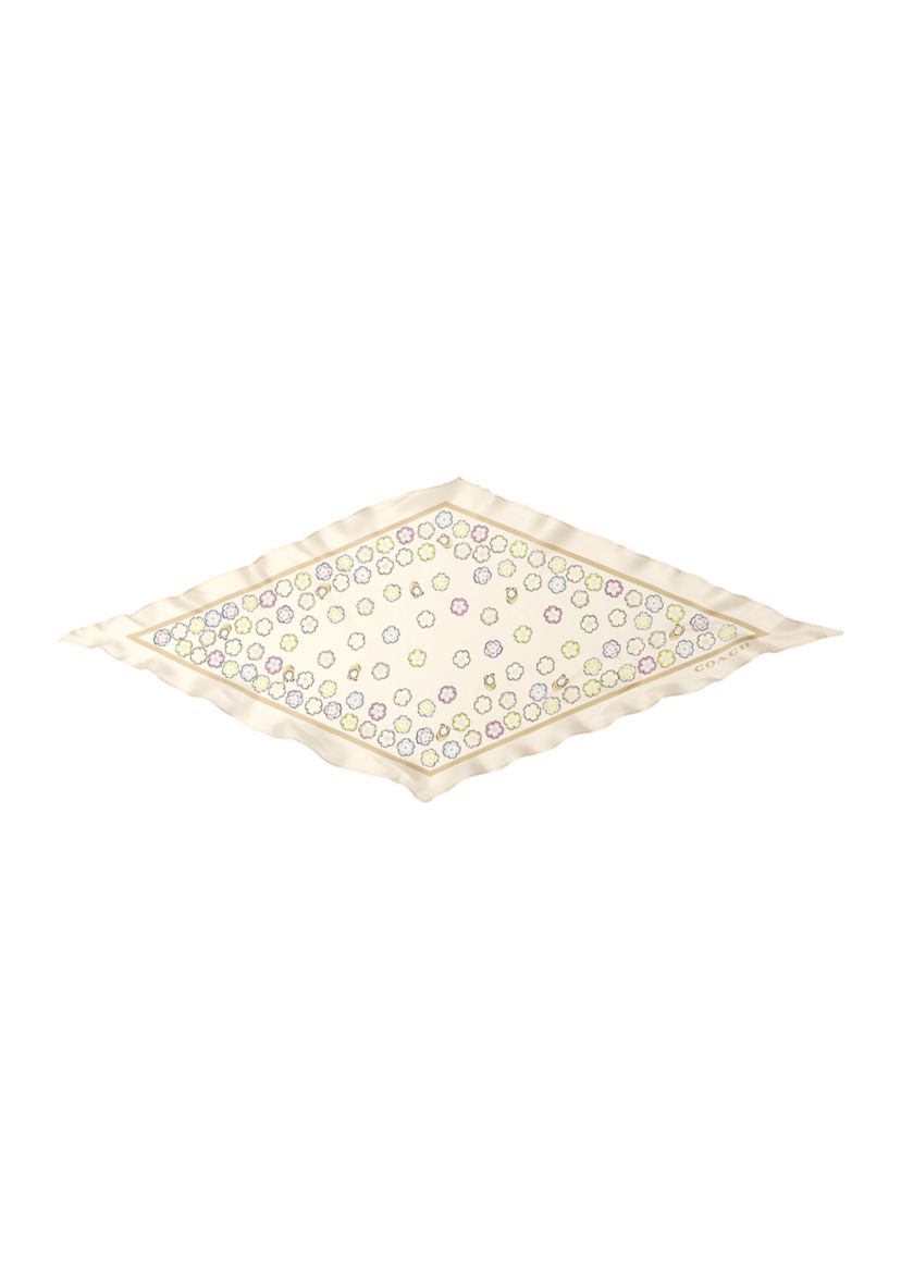 Tea Rose Printed Silk Diamond Scarf