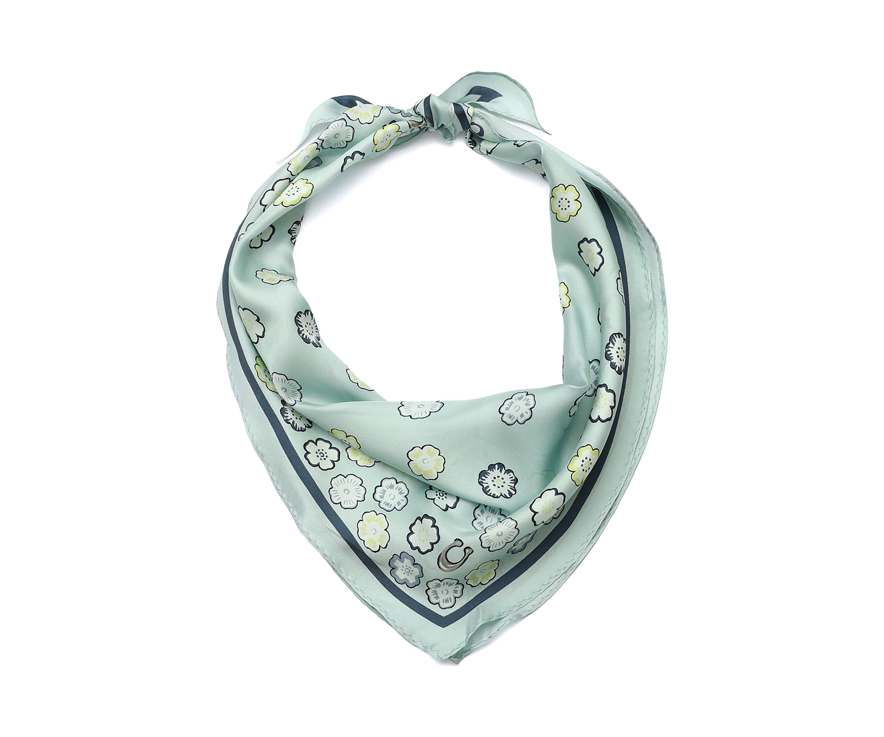 Tea Rose Printed Silk Diamond Scarf 