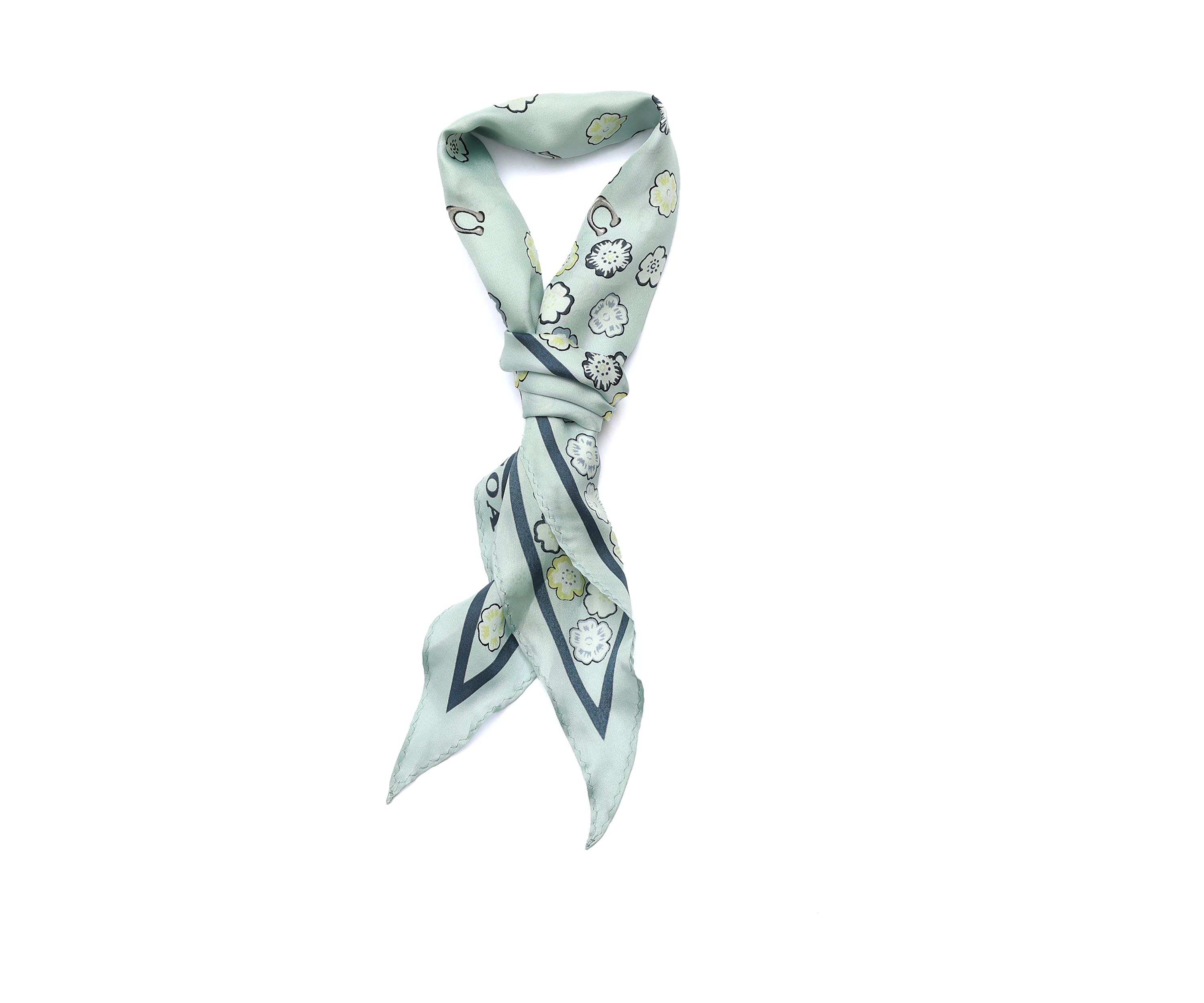 Tea Rose Printed Silk Diamond Scarf 