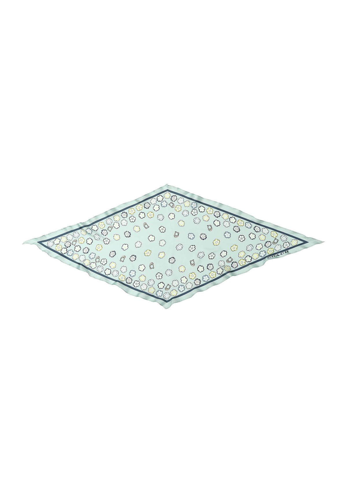 Tea Rose Printed Silk Diamond Scarf 