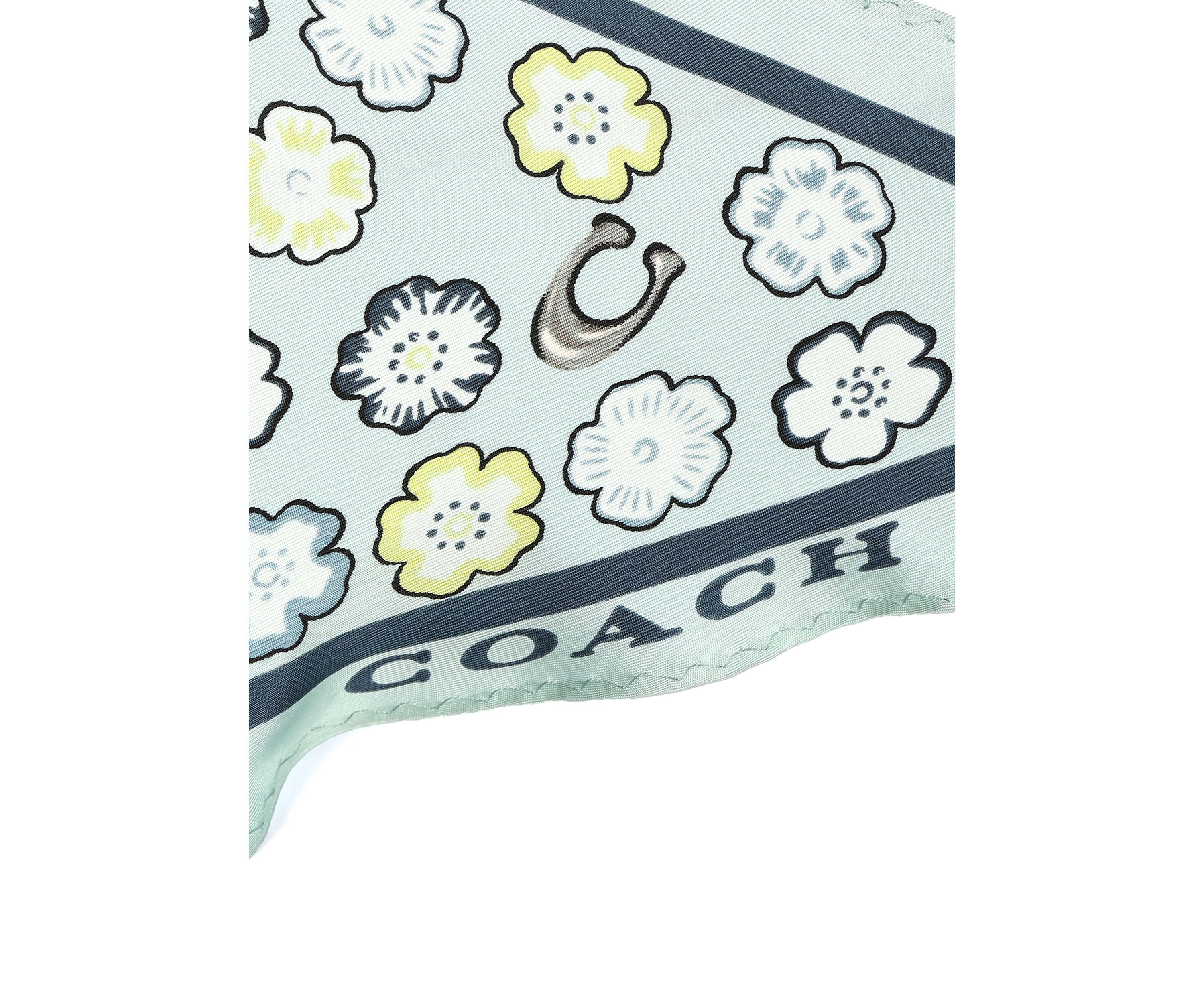Tea Rose Printed Silk Diamond Scarf 