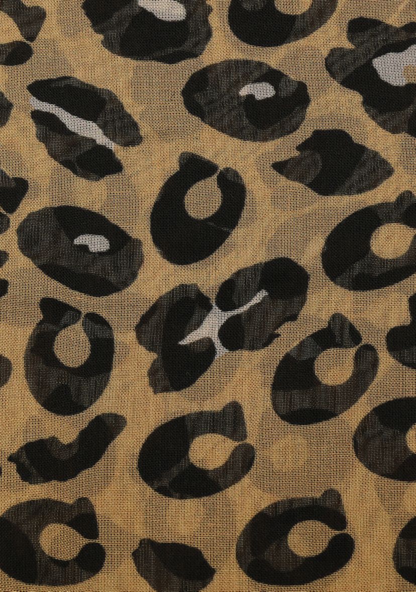 Leopard Printed Oblong Scarf