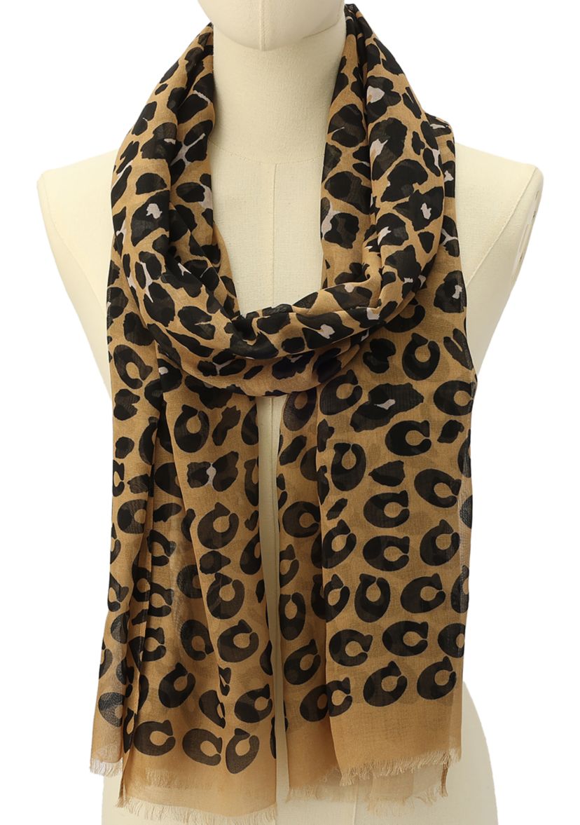 Leopard Printed Oblong Scarf