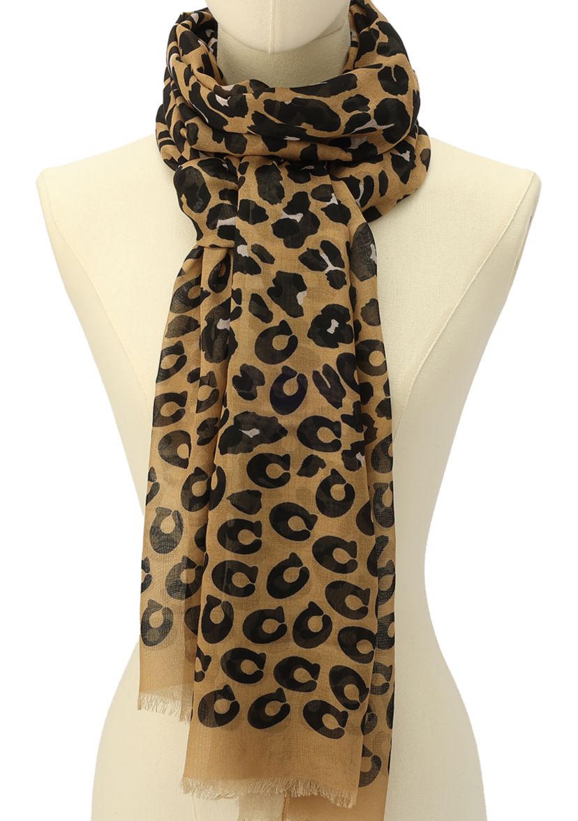 Leopard Printed Oblong Scarf