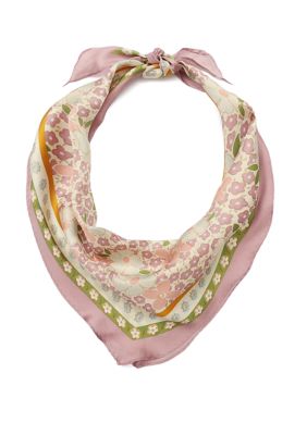 COACH Vintage Floral Silk Diamond Scarf | Belk display picture 3