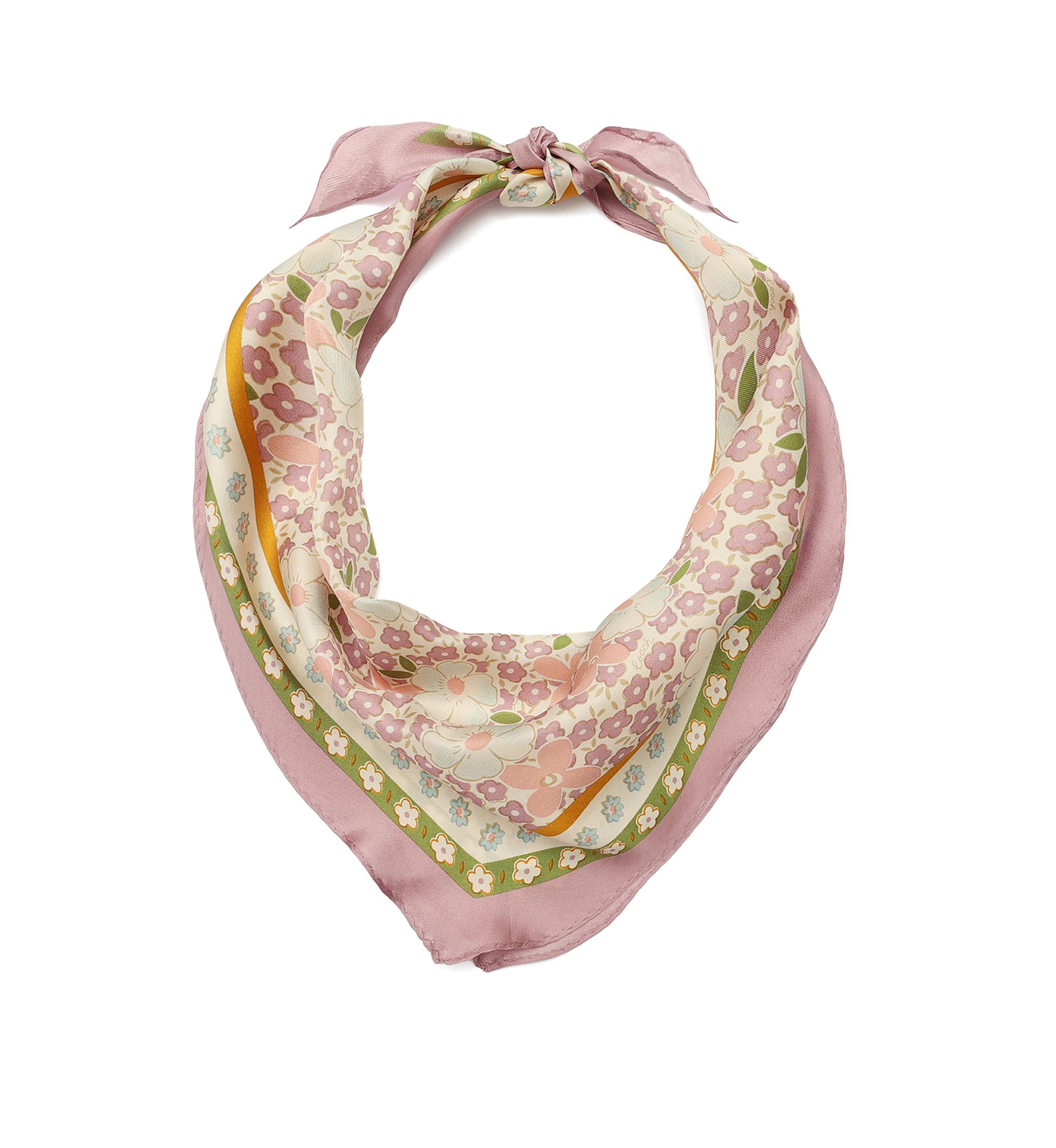 Vintage Floral Silk Diamond Scarf 