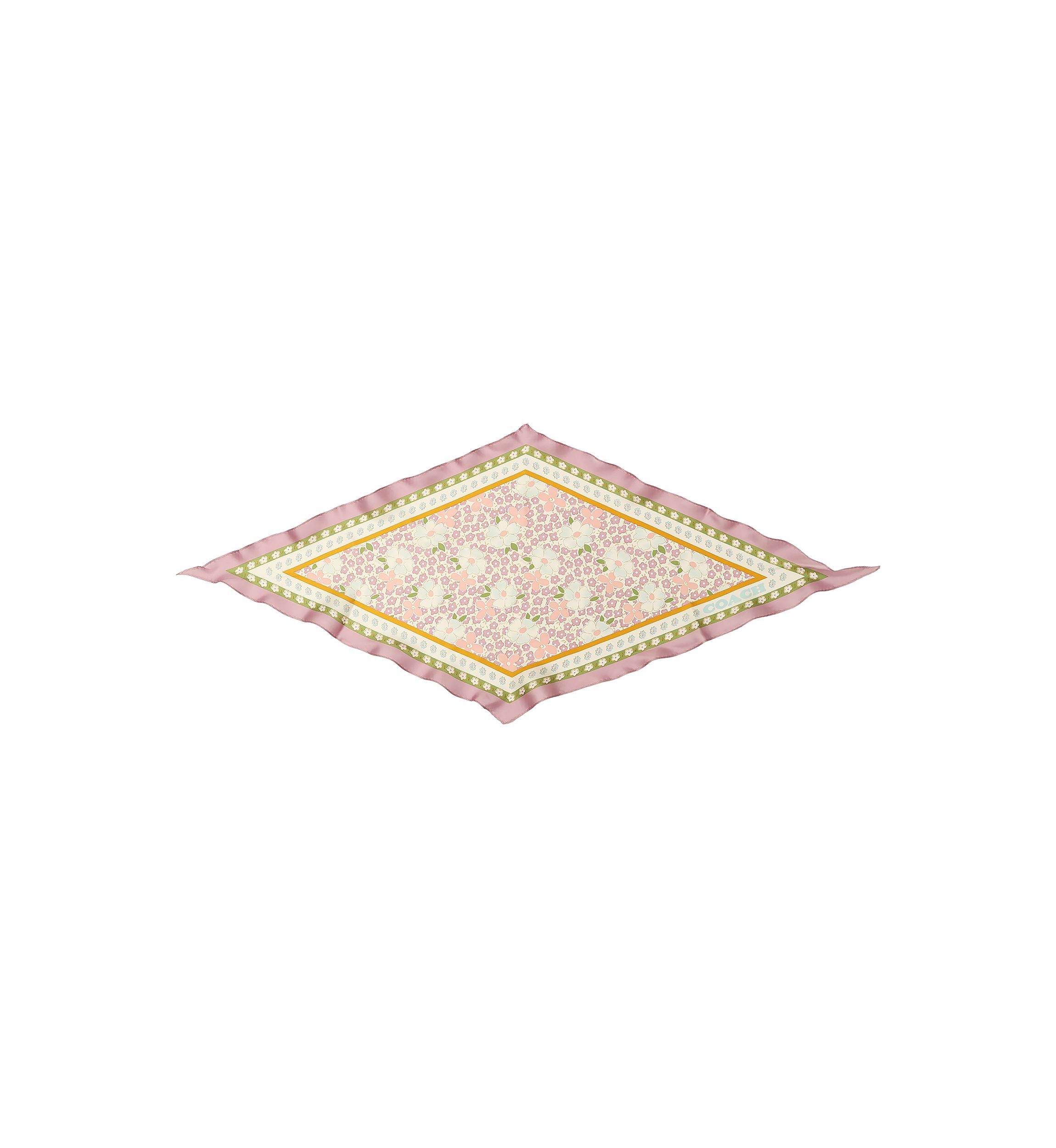Vintage Floral Silk Diamond Scarf 