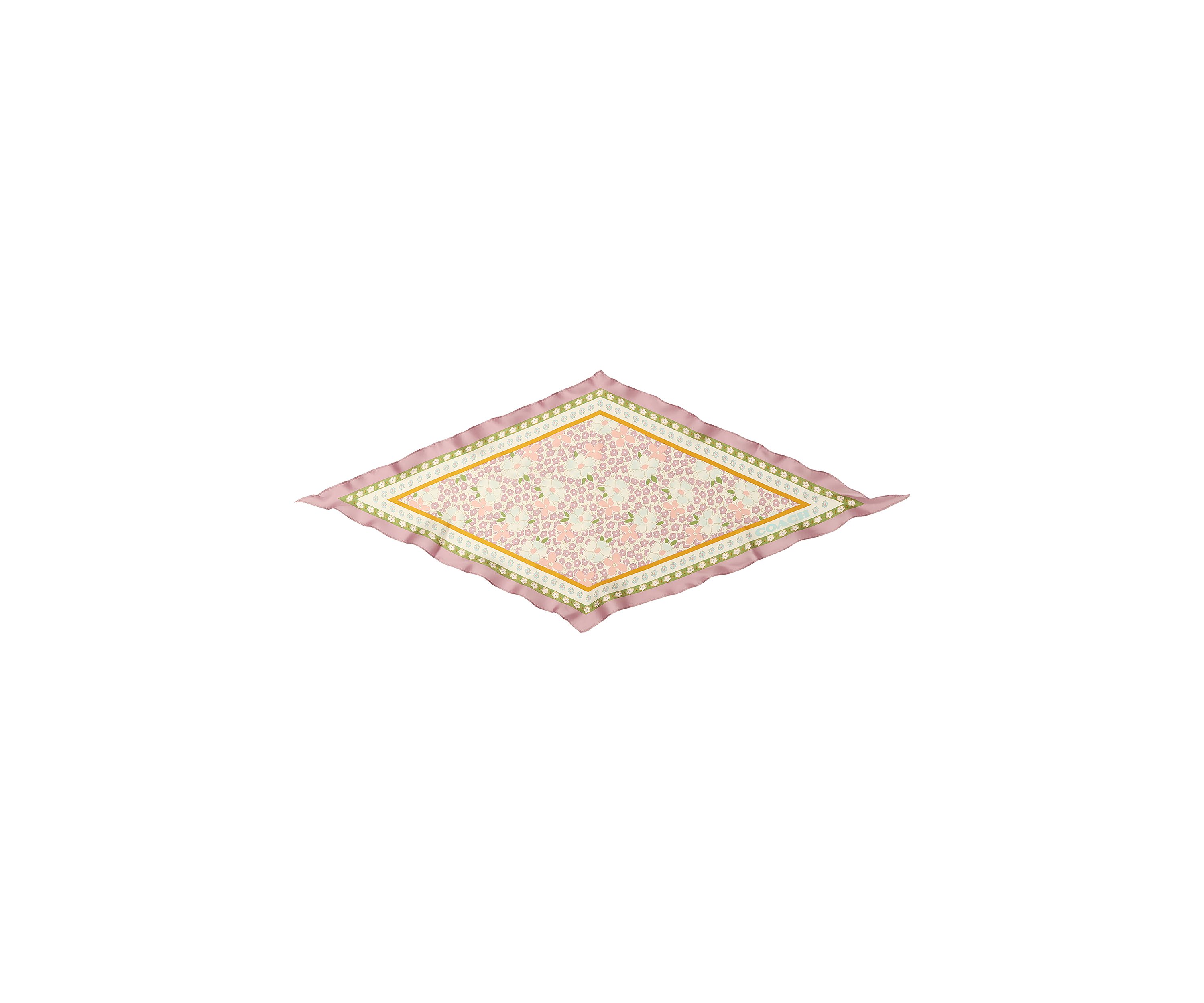 Vintage Floral Silk Diamond Scarf 