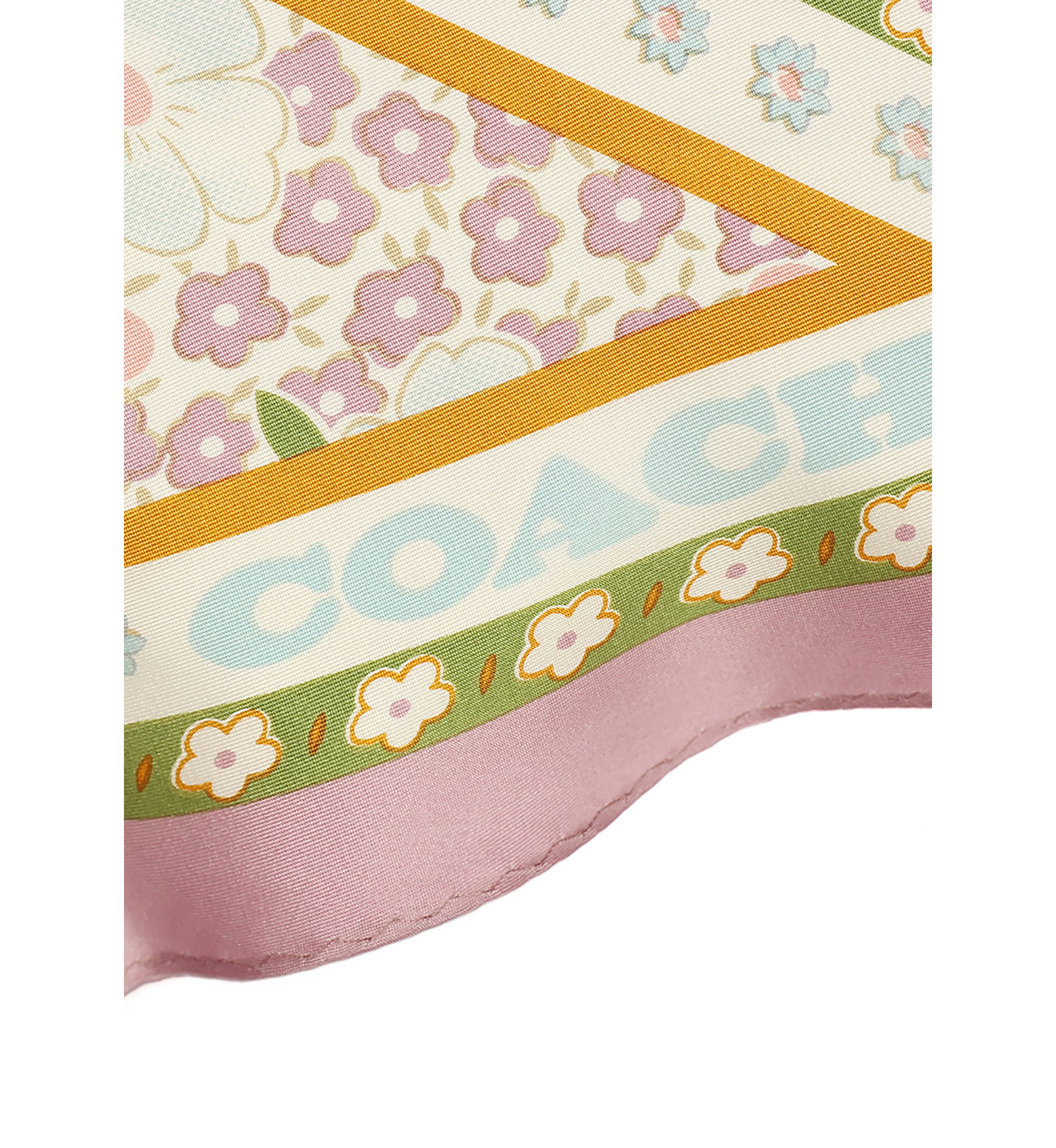 Vintage Floral Silk Diamond Scarf 
