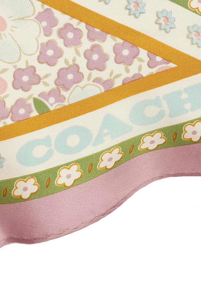 Vintage Floral Silk Diamond Scarf 