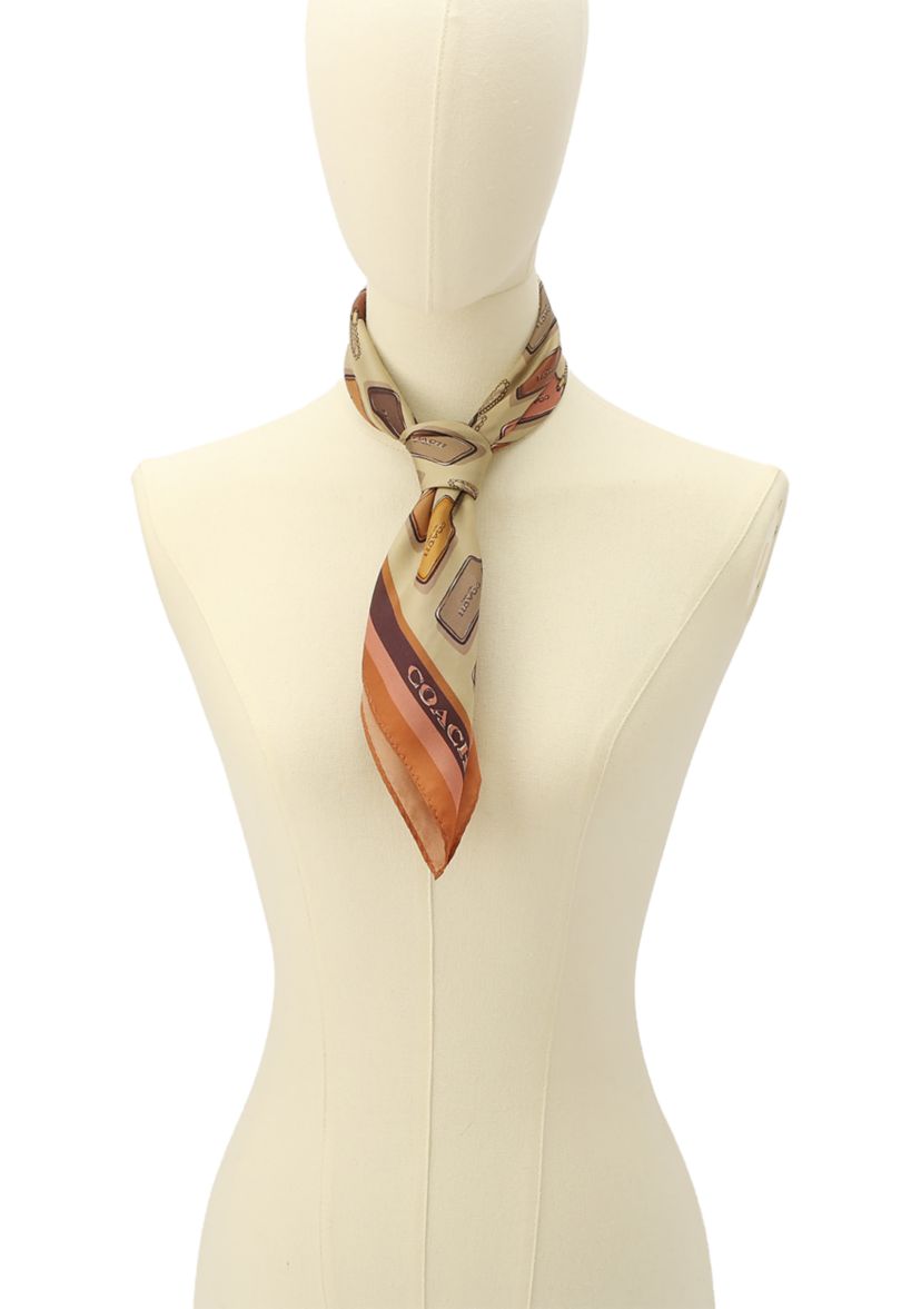 COACH Leather Hang Tag Printed Silk Bandana | Belk