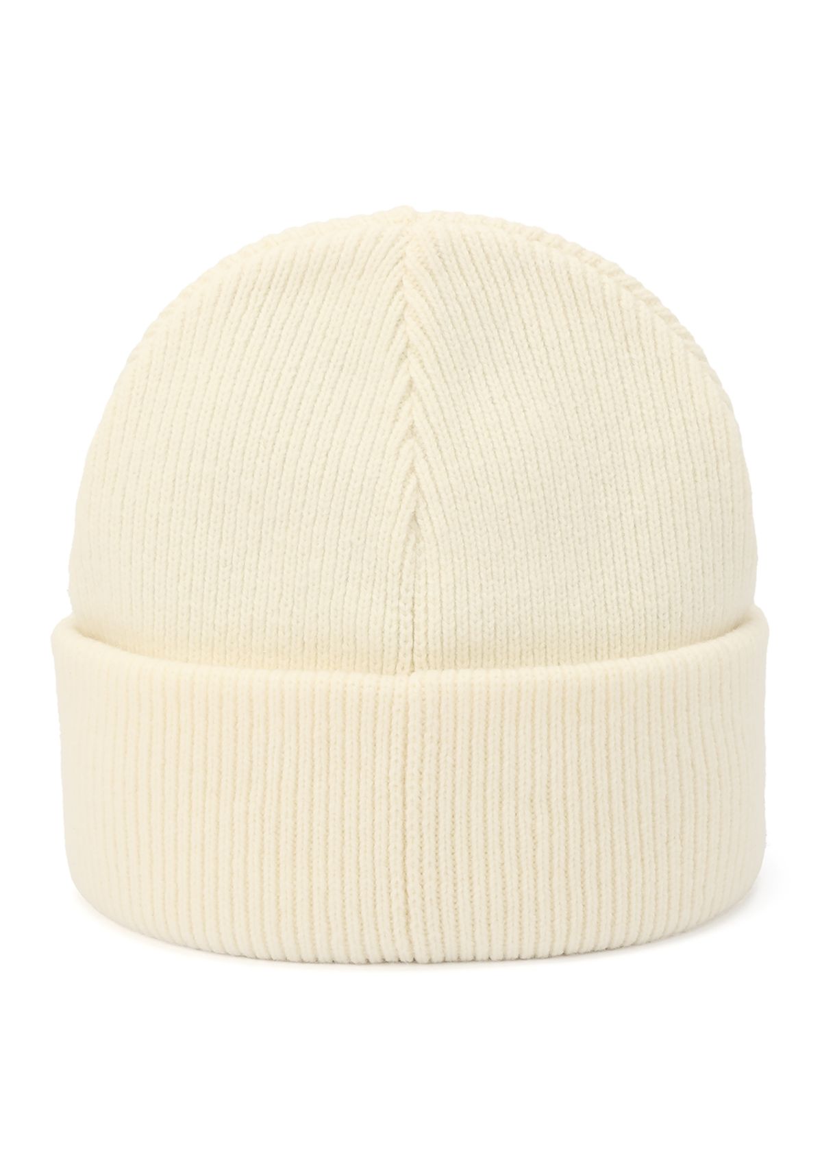 Embossed C Knit Beanie 