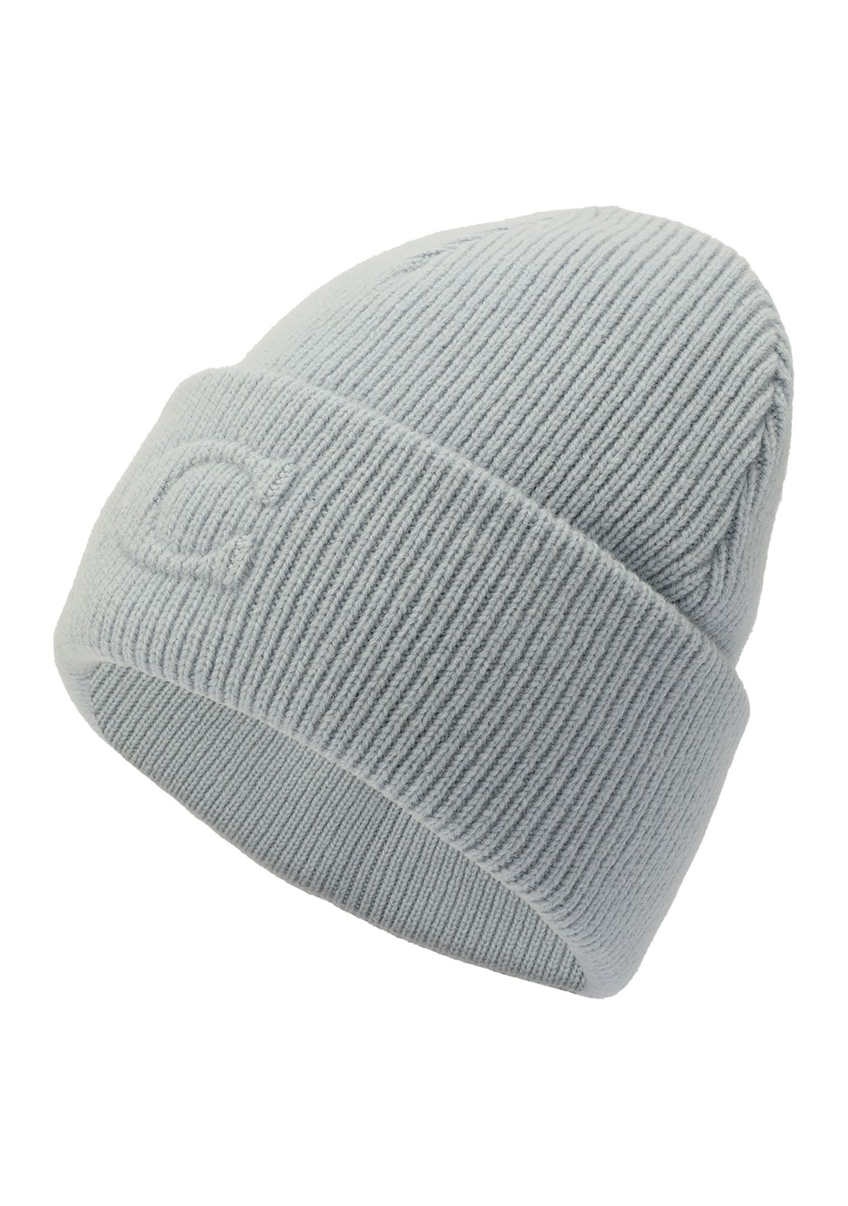 Embossed C Knit Beanie 