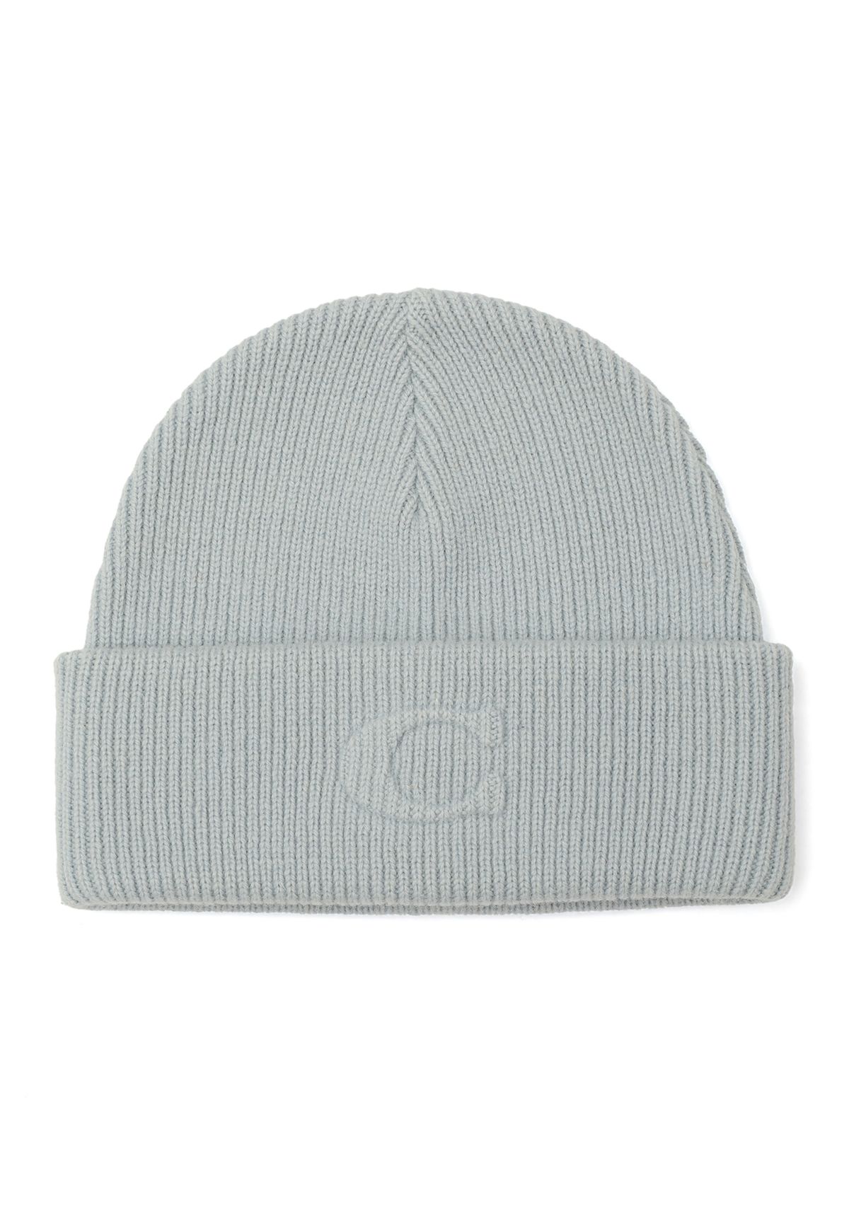 Embossed C Knit Beanie 