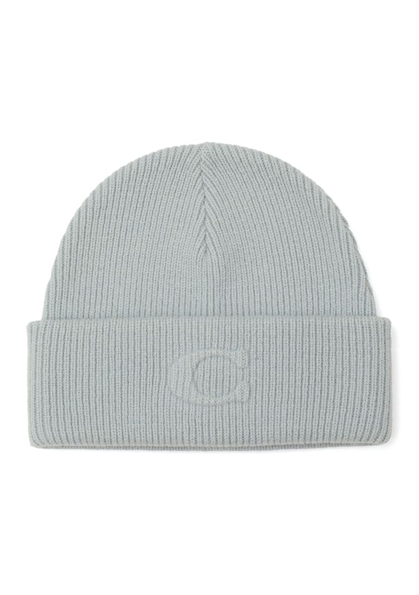Embossed C Knit Beanie 