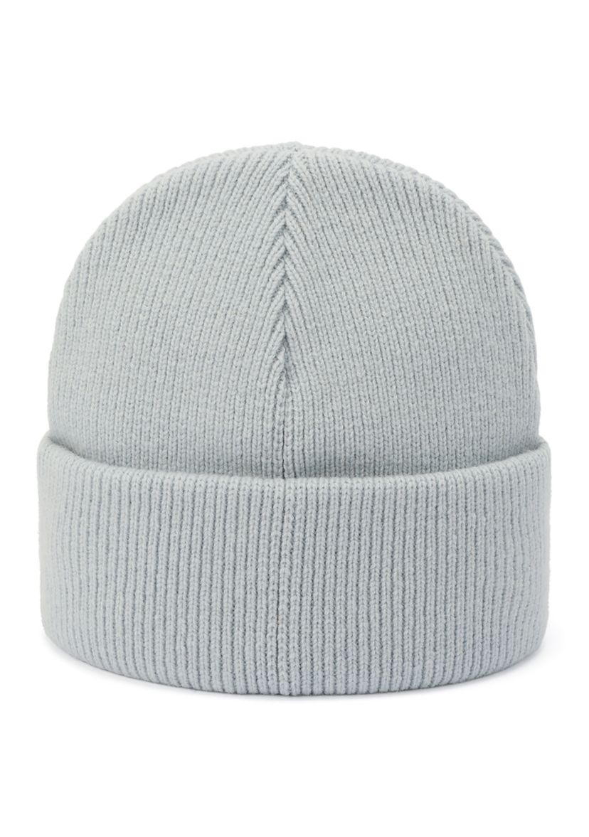 Embossed C Knit Beanie 