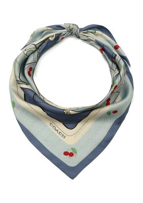 COACH Women's Tabby Cherry Printed Silk Square