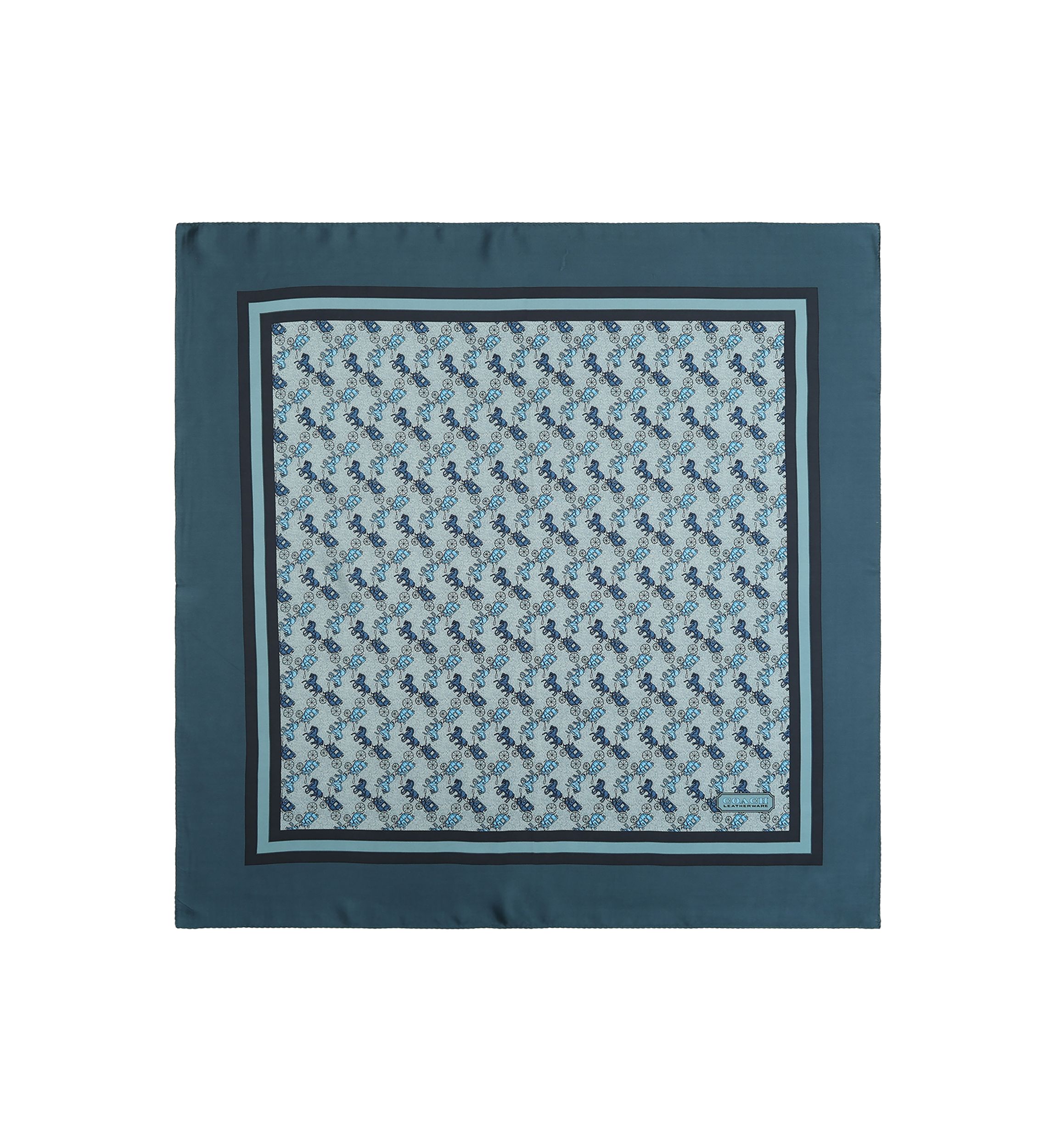 Horse and Carriage Printed Silk Square Scarf